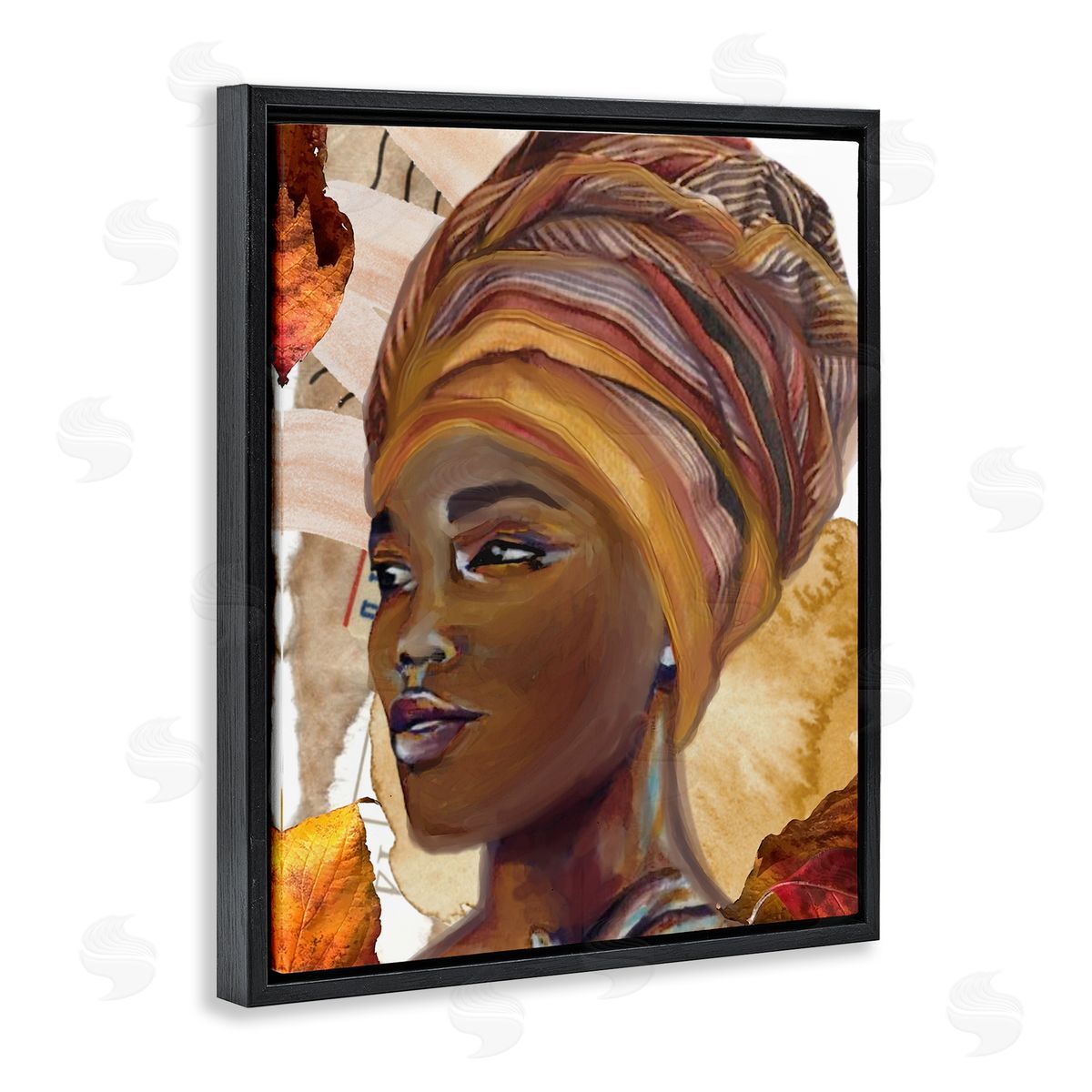 Jesse Keith Natural Tone Woman Portrait Black Floating Frame Canvas Wall Art Print