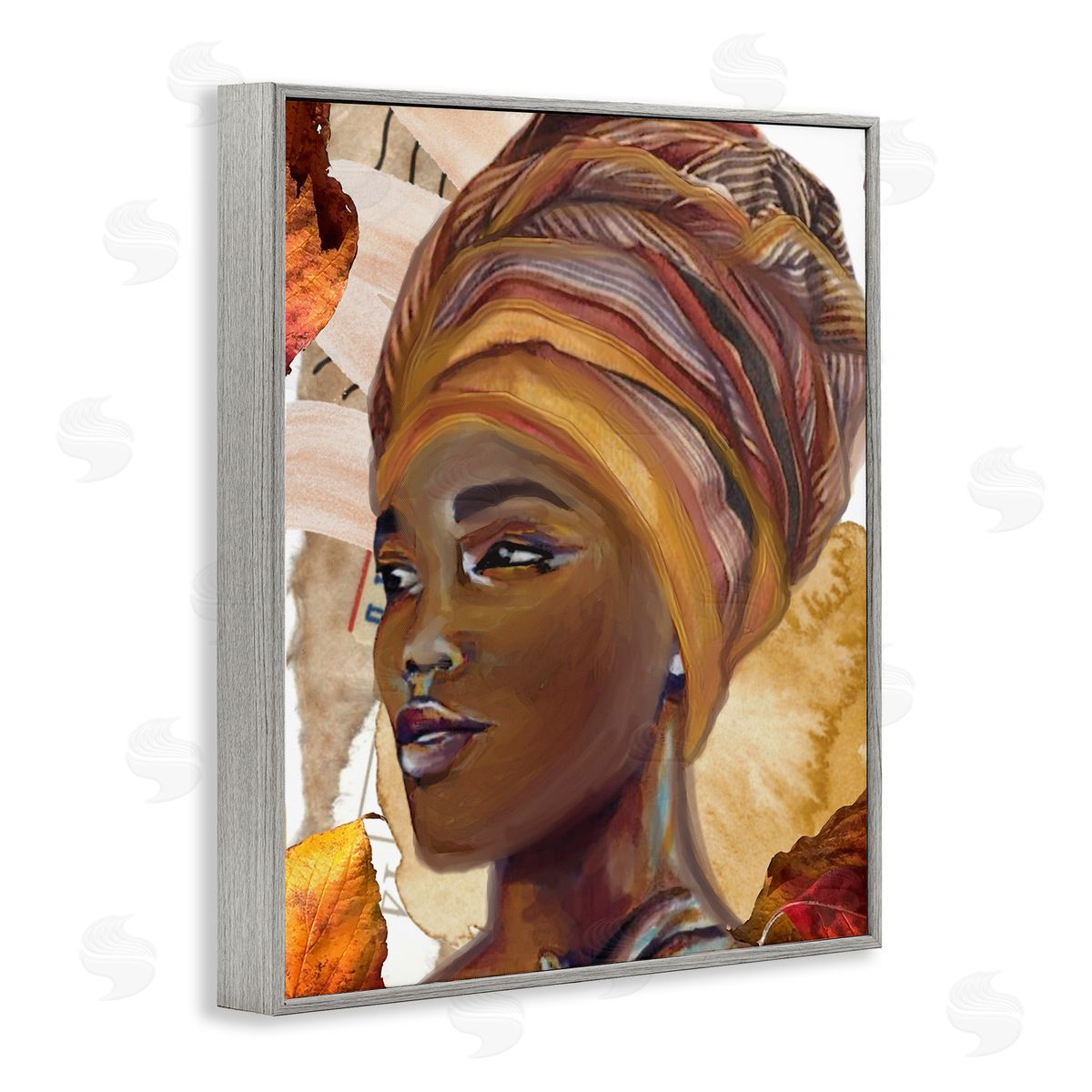 Jesse Keith Natural Tone Woman Portrait Gray Framed Giclee Wall Art Print