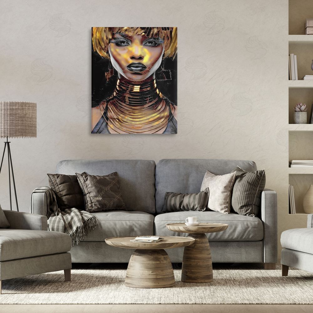 Jesse Keith Intense Glam Woman Portrait Canvas Wall Art Print in Room