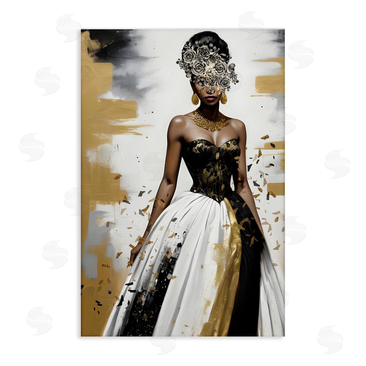 Kim Allen Elegant Woman Beautiful Gown Canvas Wall Art Print