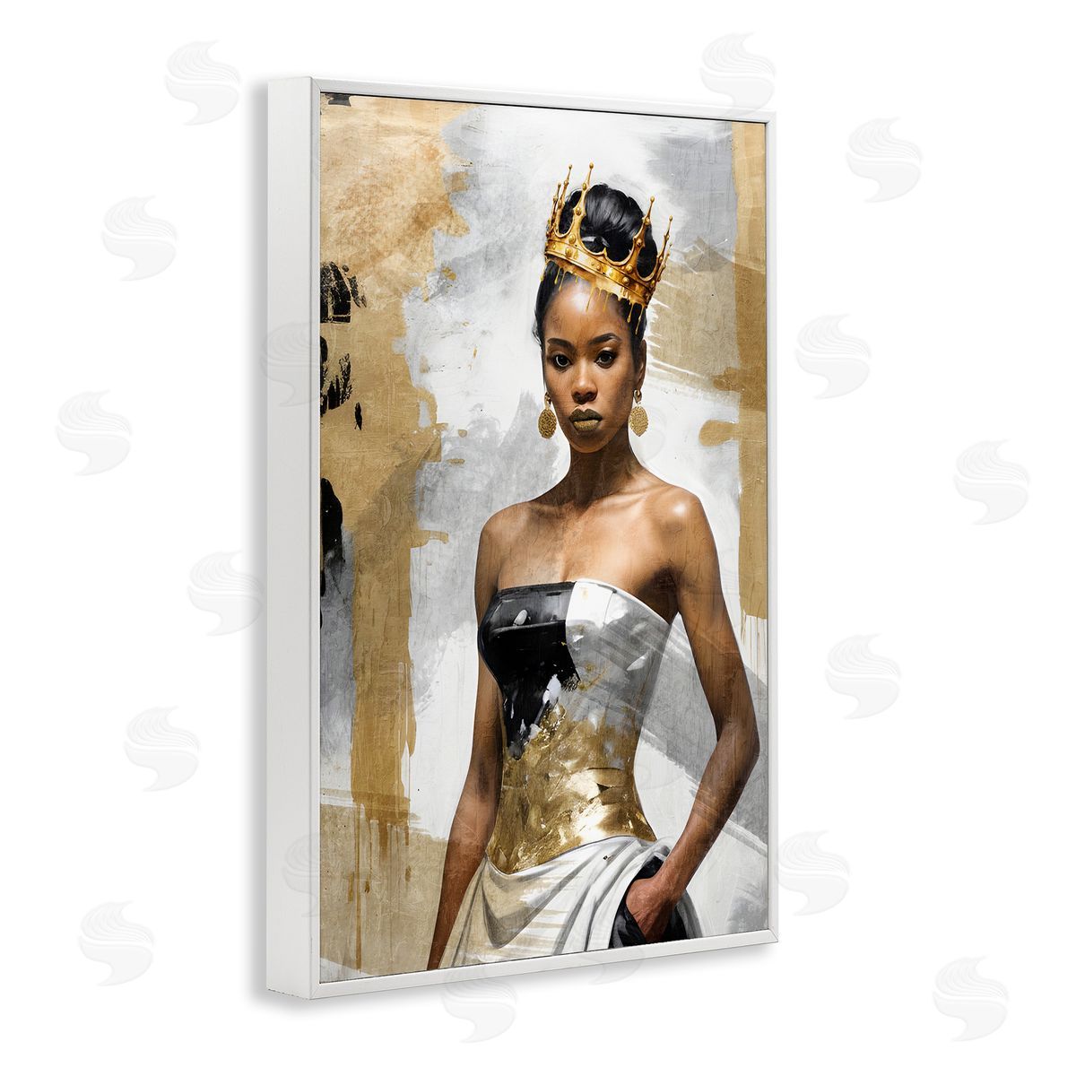 Kim Allen Glam Abstraction Woman White Framed Giclee Wall Art Print