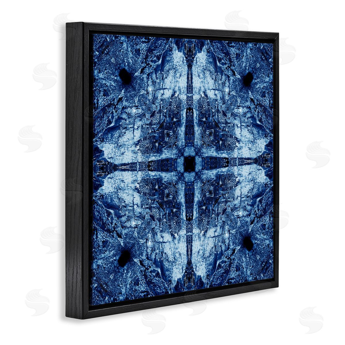 El Perkin Modern Mosaic Pattern Black Floating Frame Canvas Wall Art Print