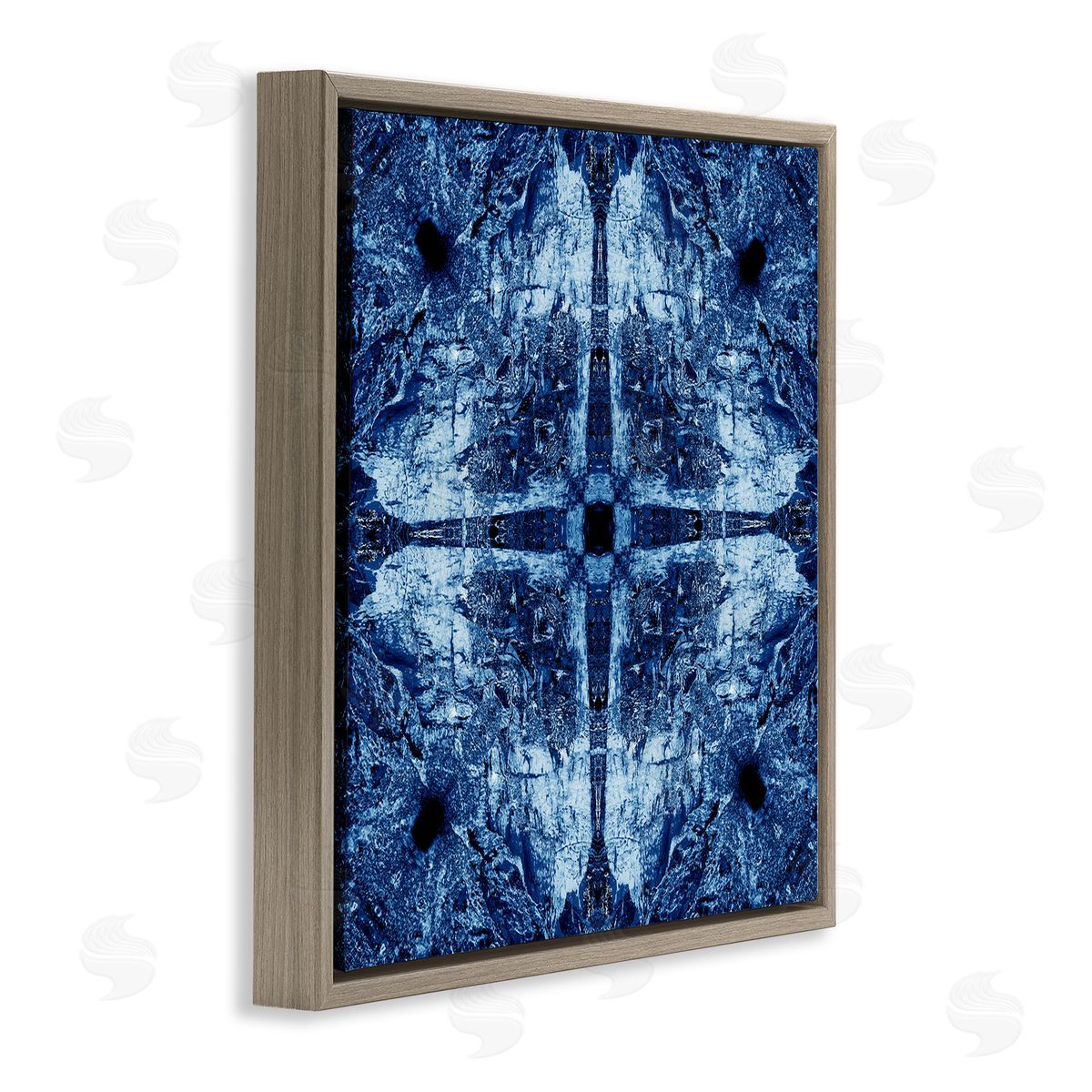 El Perkin Modern Mosaic Pattern Brown Floating Frame Canvas Wall Art Print