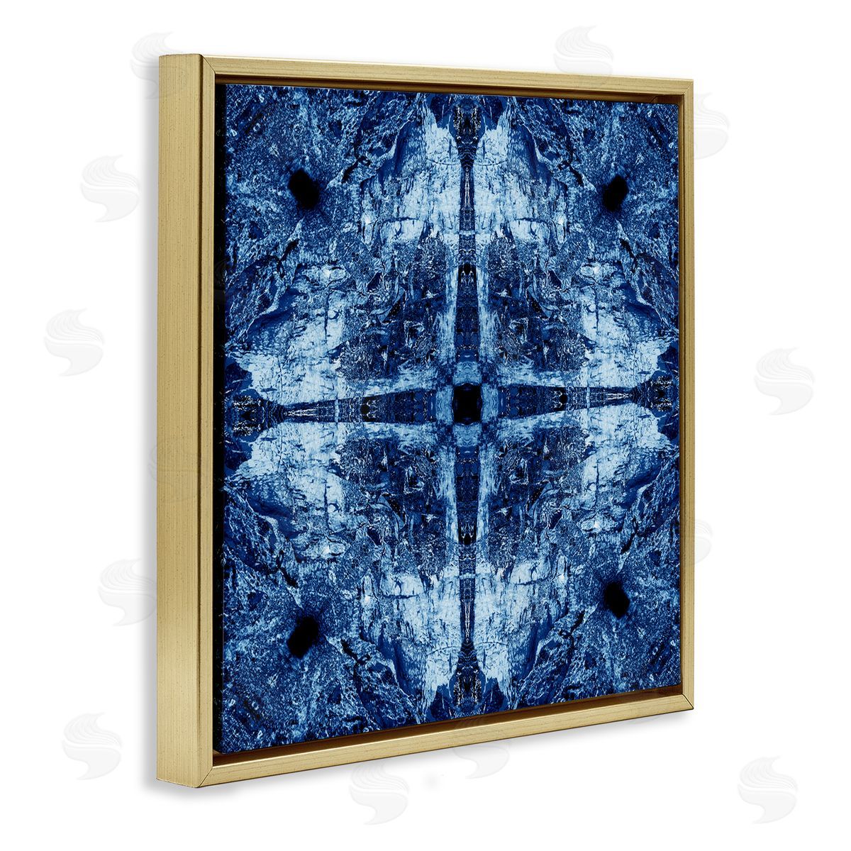 El Perkin Modern Mosaic Pattern Gold Floating Frame Canvas Wall Art Print