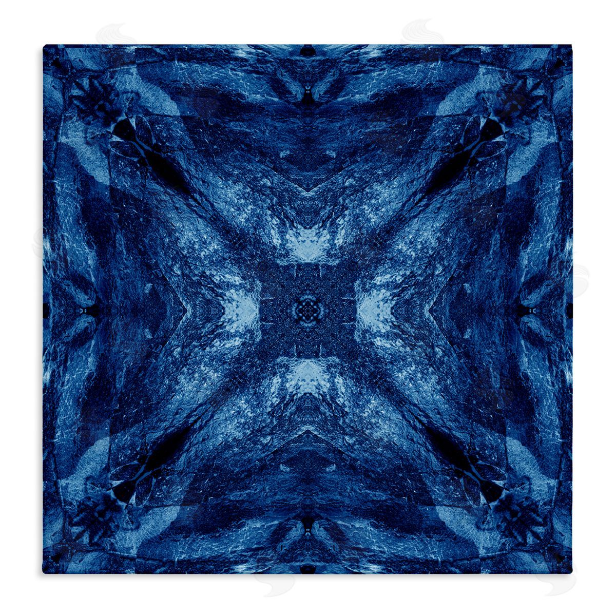El Perkin Mirrored Blue Pattern Canvas Wall Art Print