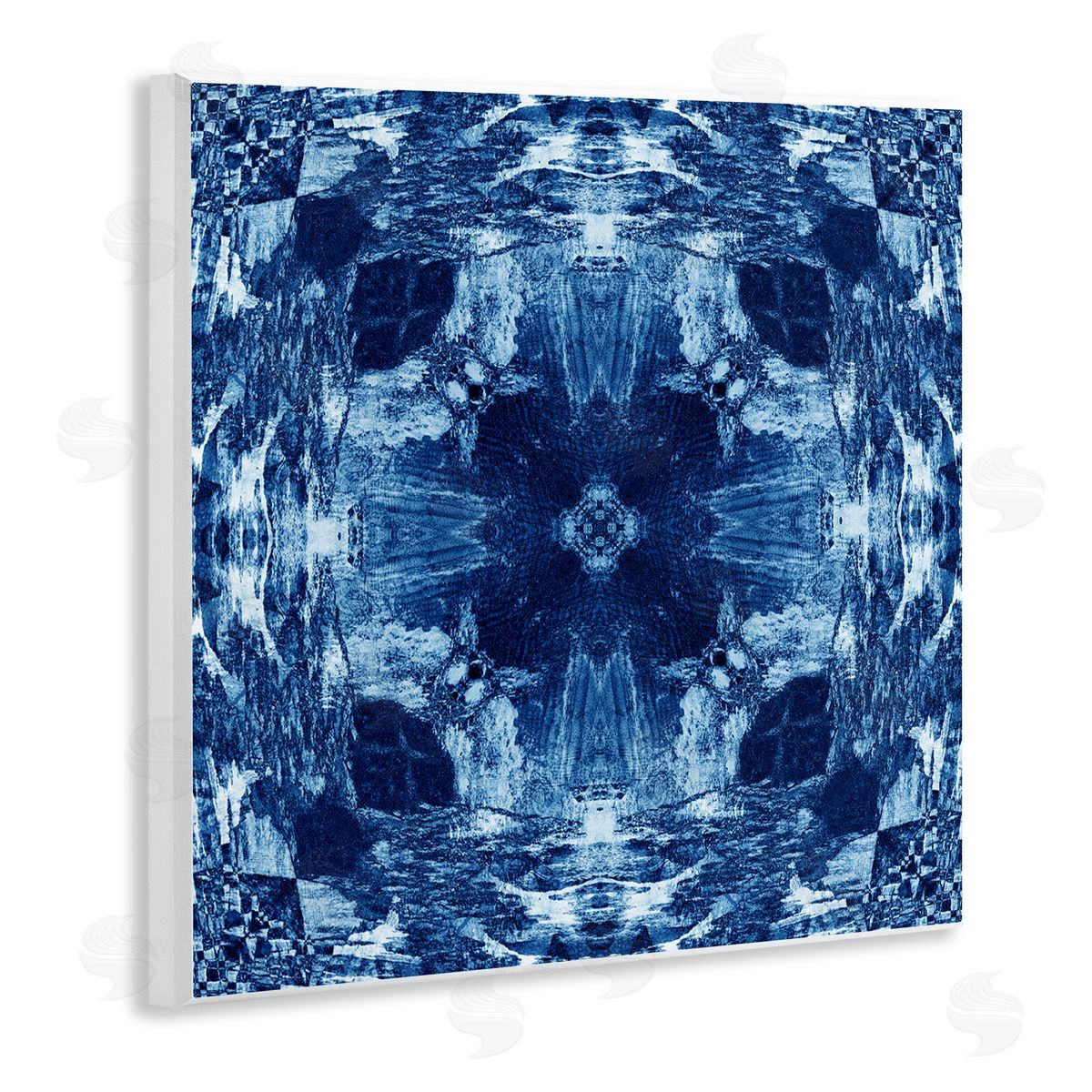 El Perkin Blue Mirrored Symmetry Wooden Wall Plaque Art Print