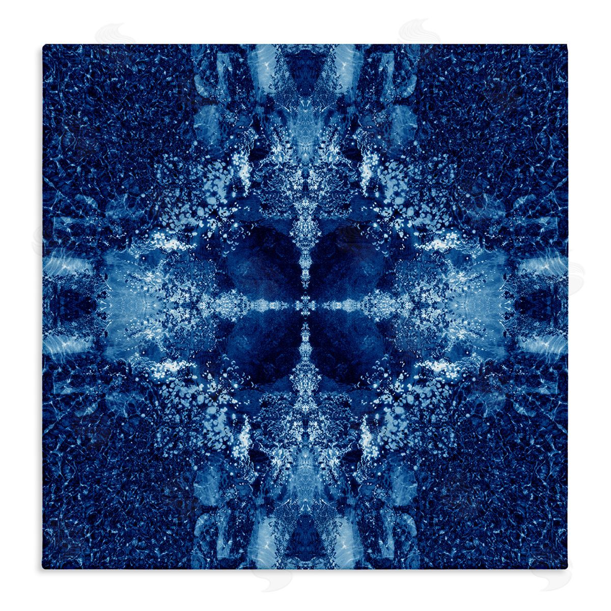 El Perkin Blue Detailed Symmetry Canvas Wall Art Print