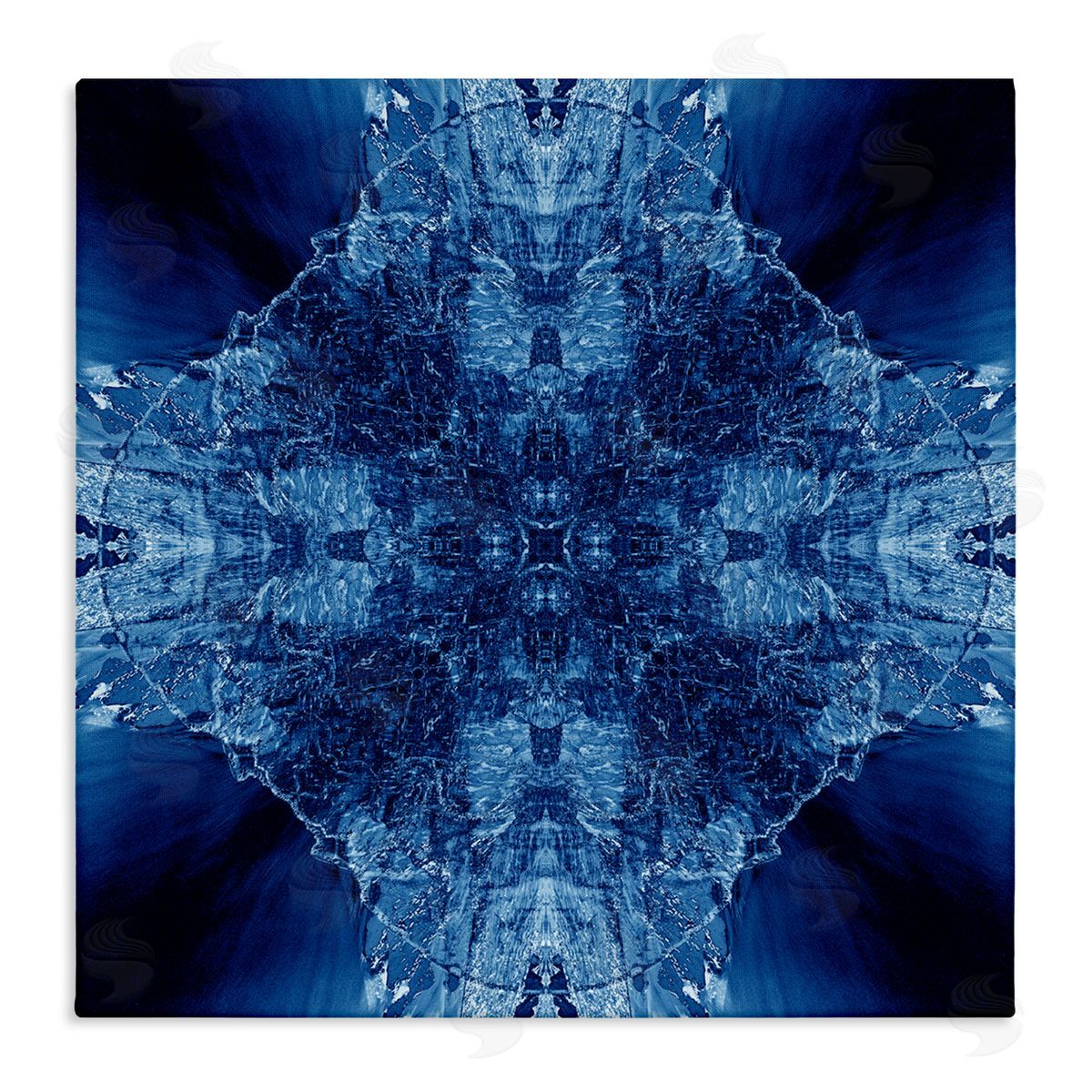 El Perkin Blue Balanced Tie Dye Canvas Wall Art Print