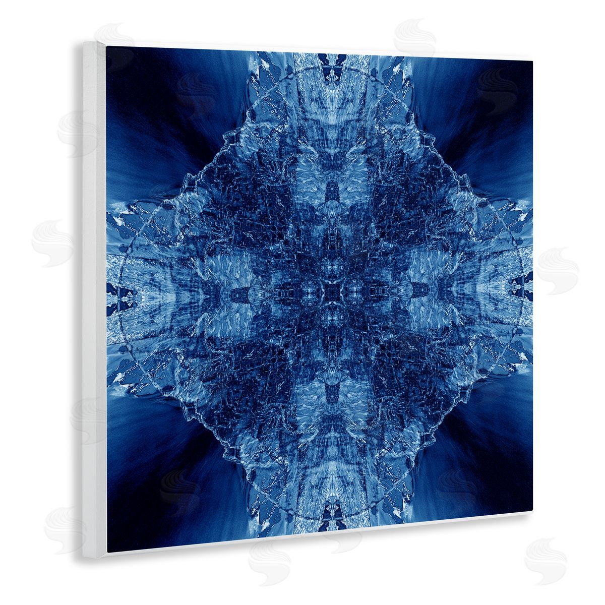 El Perkin Blue Balanced Tie Dye Wooden Wall Plaque Art Print