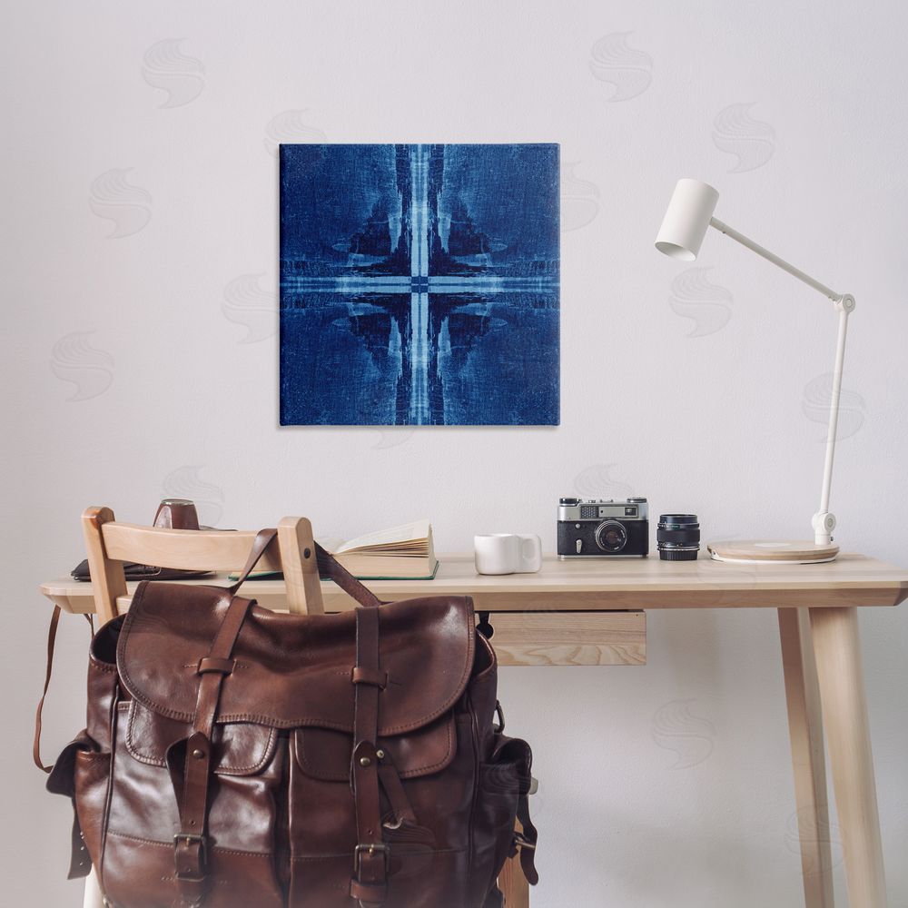 El Perkin Dark Geometric Quadrants Canvas Wall Art Print in Room