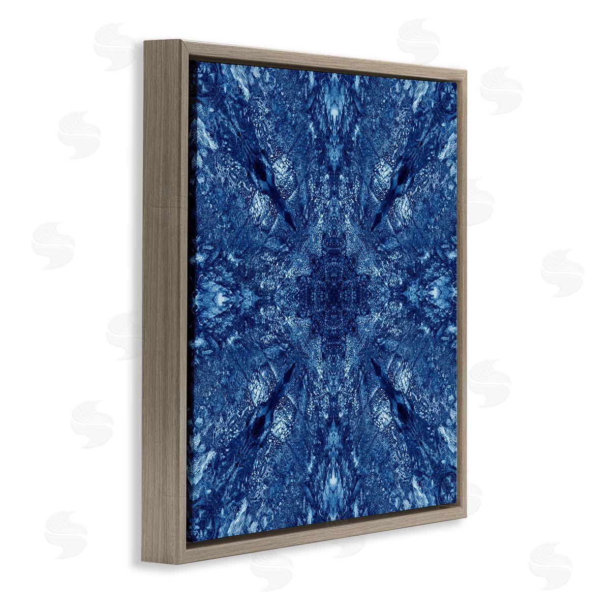 El Perkin Centric Symmetry Pattern Brown Floating Frame Canvas Wall Art Print