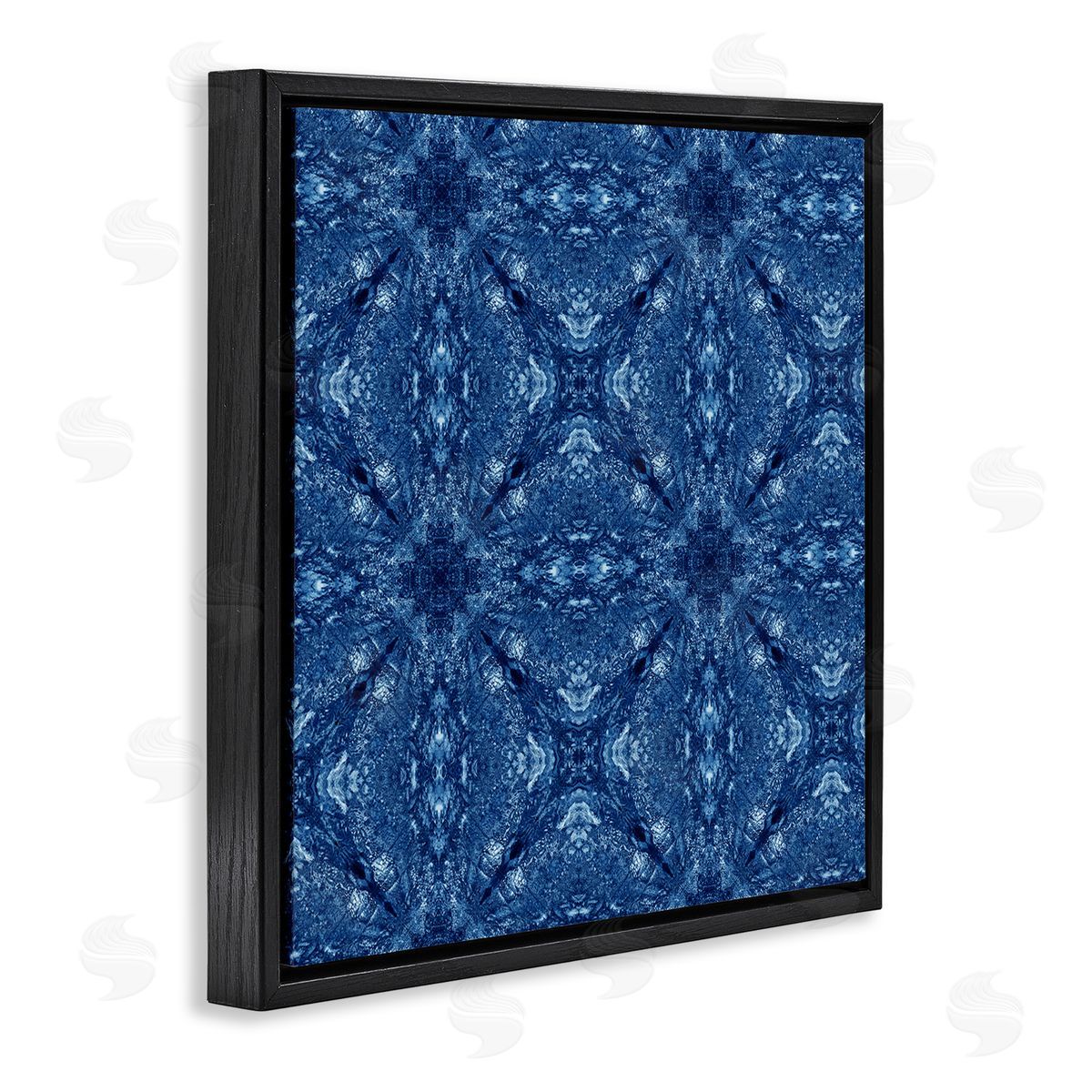 El Perkin Patterned Mosaic Tile Black Floating Frame Canvas Wall Art Print