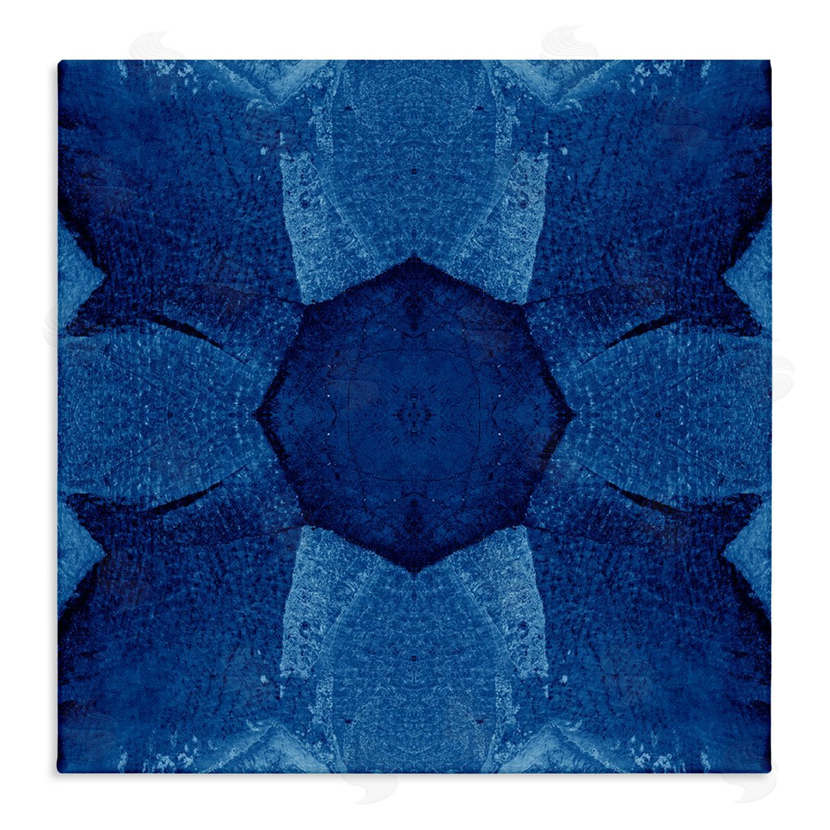 El Perkin Blue Centric Pattern Canvas Wall Art Print