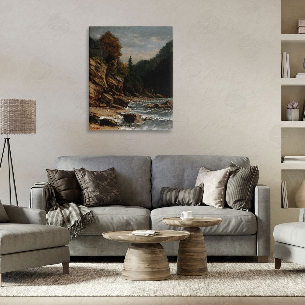 one1000paintings Classical Ocean Tide Canvas Wall Art Print in Room
