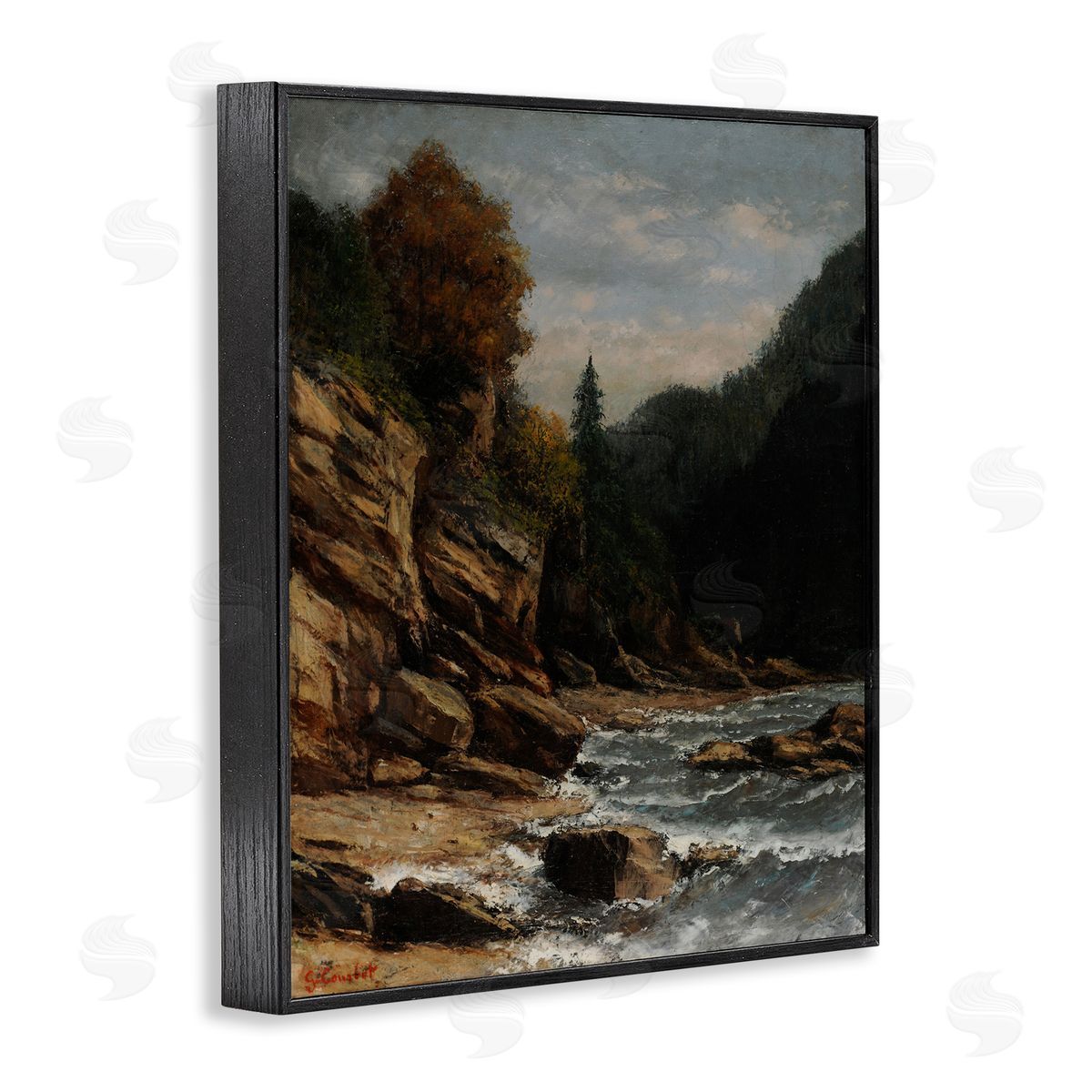 one1000paintings Classical Ocean Tide Black Framed Giclee Wall Art Print