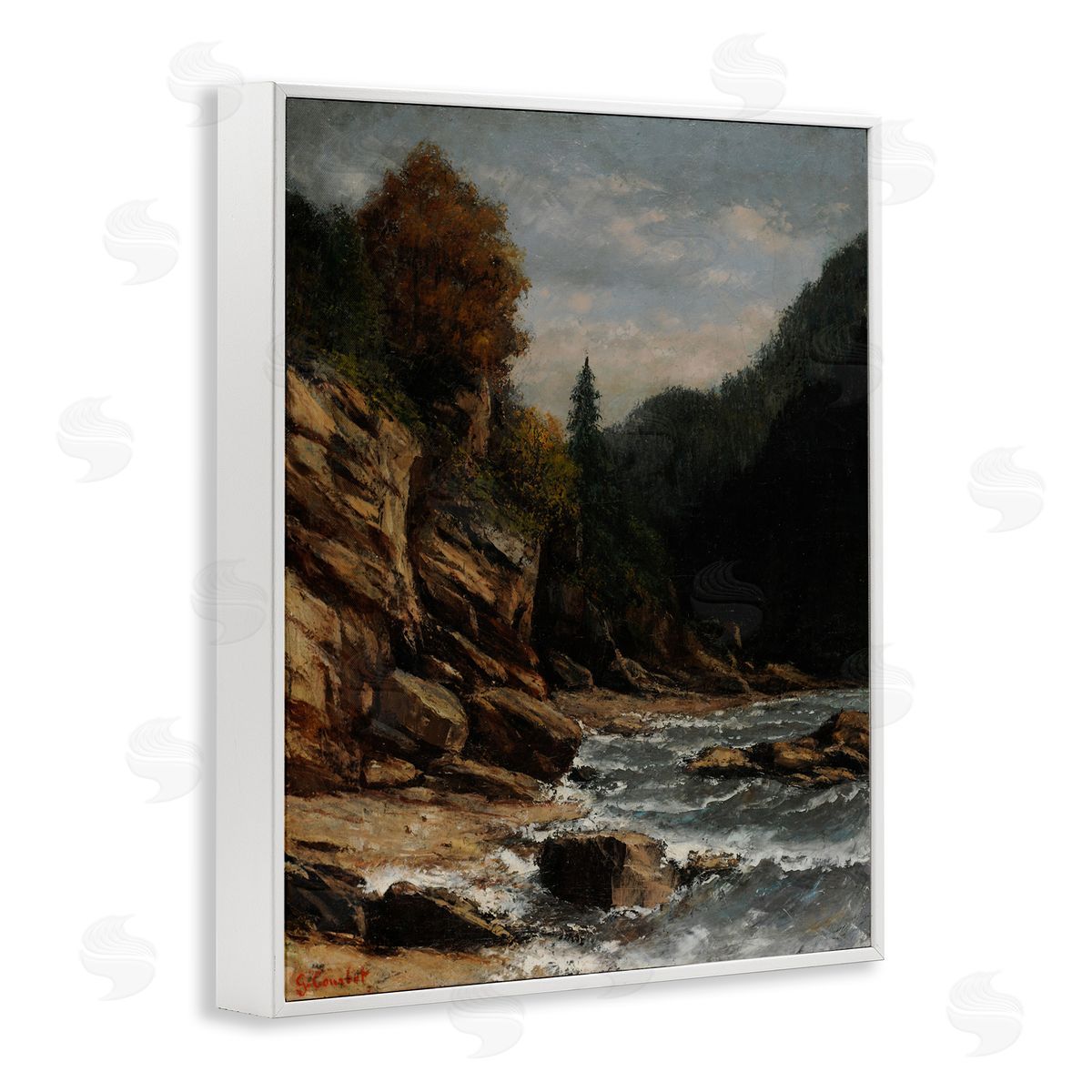 one1000paintings Classical Ocean Tide White Framed Giclee Wall Art Print