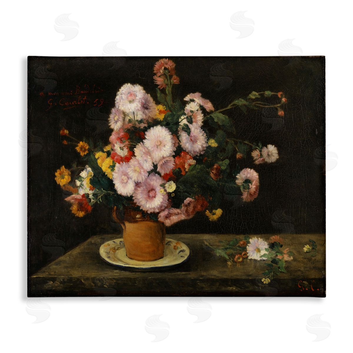 one1000paintings Classical Bouquet of Asters Canvas Wall Art Print