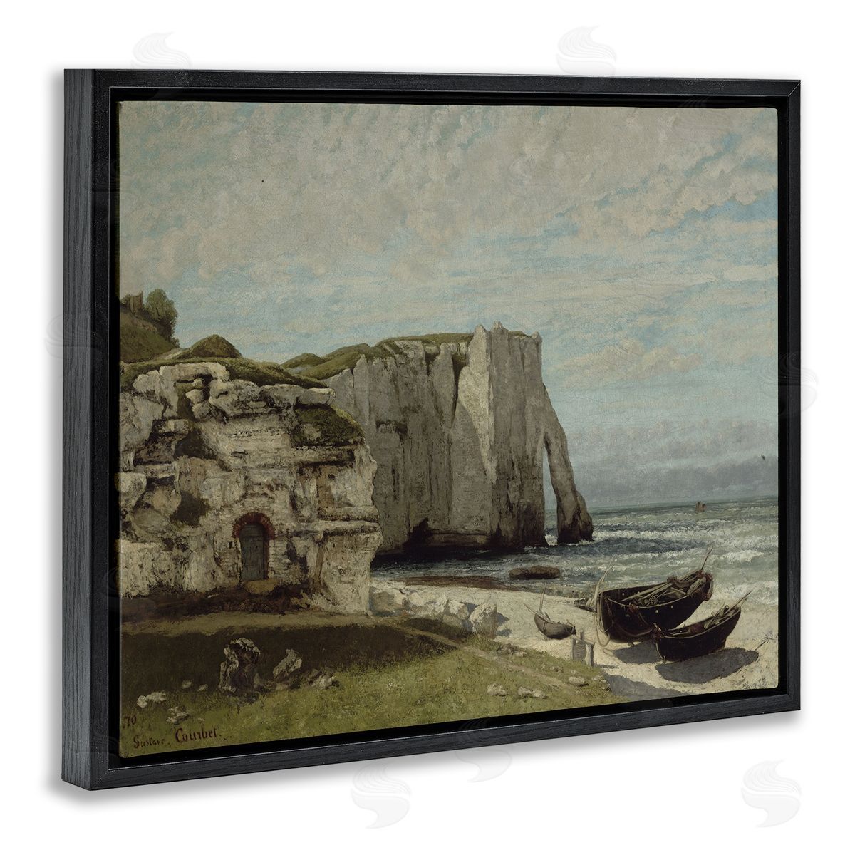 one1000paintings Classical Cliffs After Strom Black Floating Frame Canvas Wall Art Print