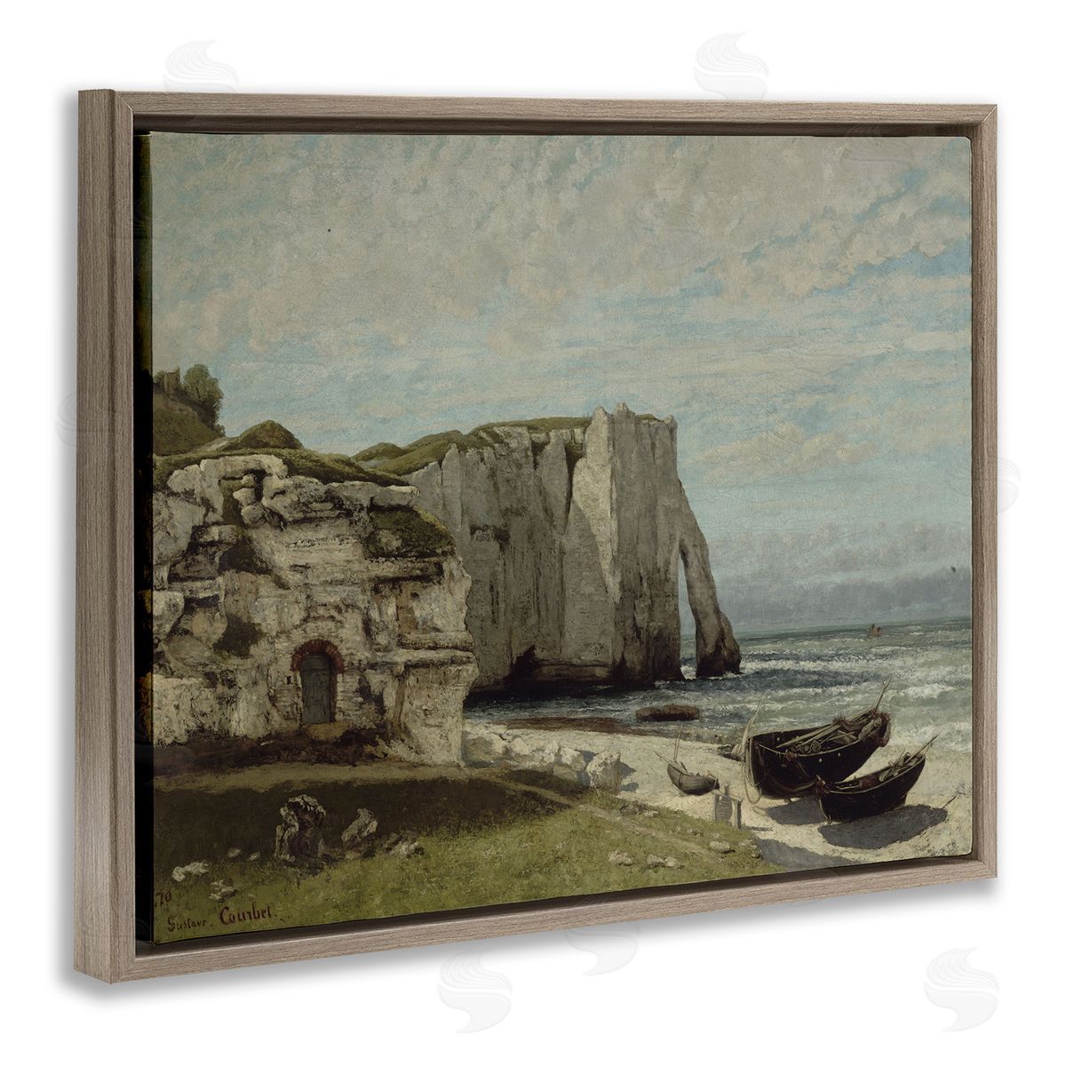 one1000paintings Classical Cliffs After Strom Brown Floating Frame Canvas Wall Art Print