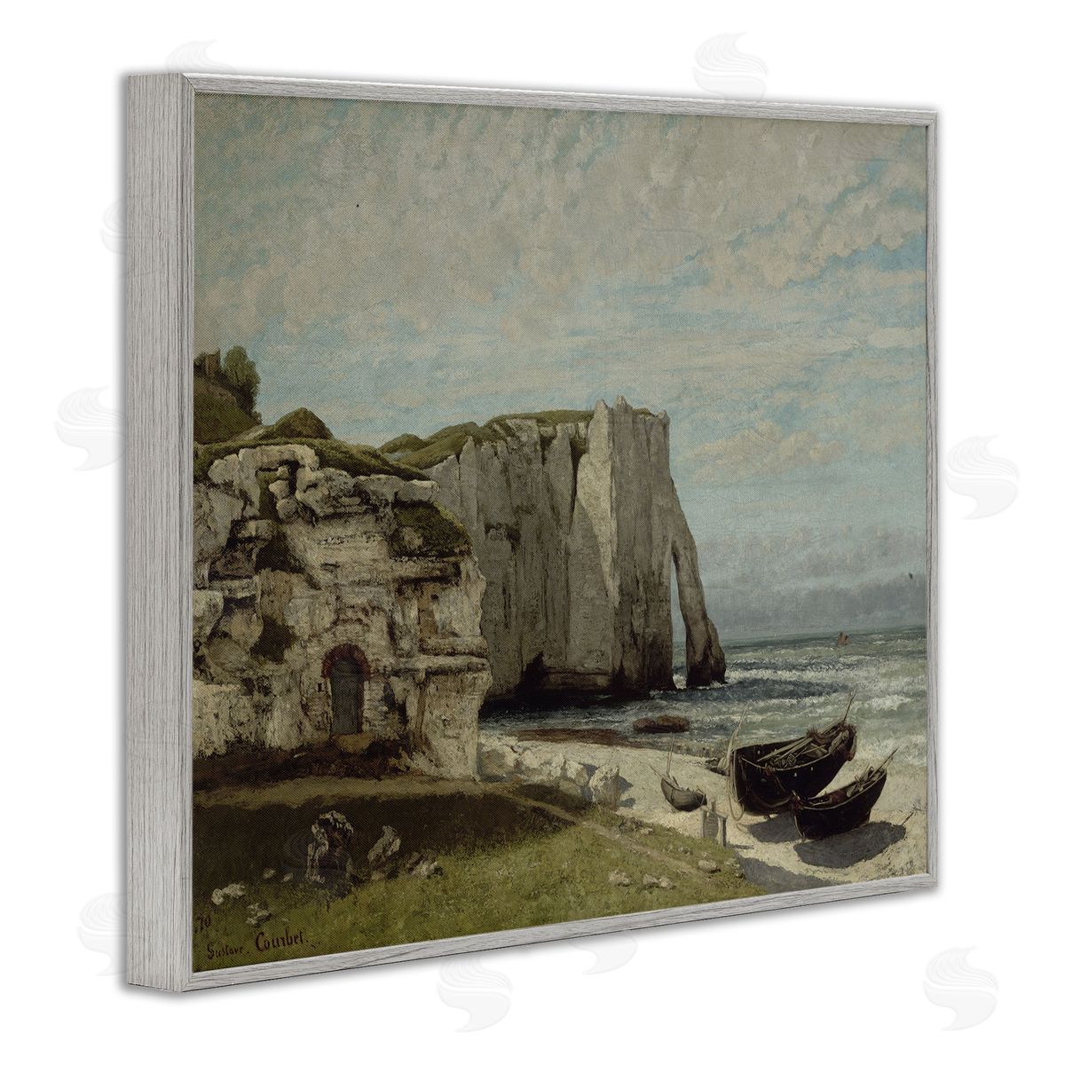 one1000paintings Classical Cliffs After Strom Gray Framed Giclee Wall Art Print