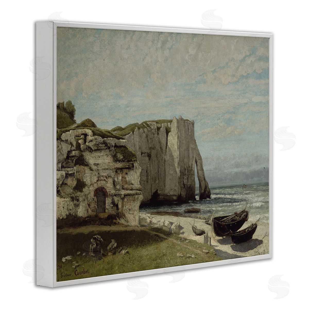 one1000paintings Classical Cliffs After Strom White Framed Giclee Wall Art Print