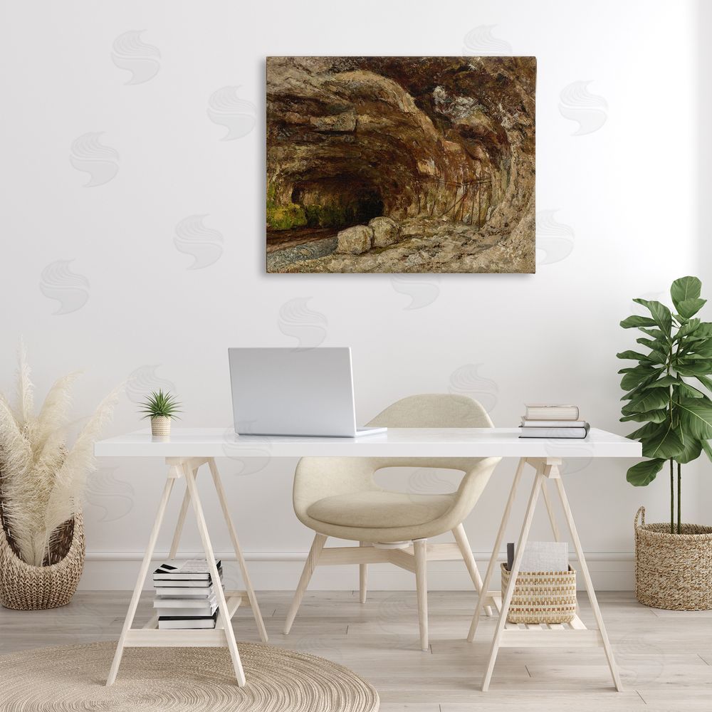 one1000paintings Classical Grotto of Sarrazine Canvas Wall Art Print in Room