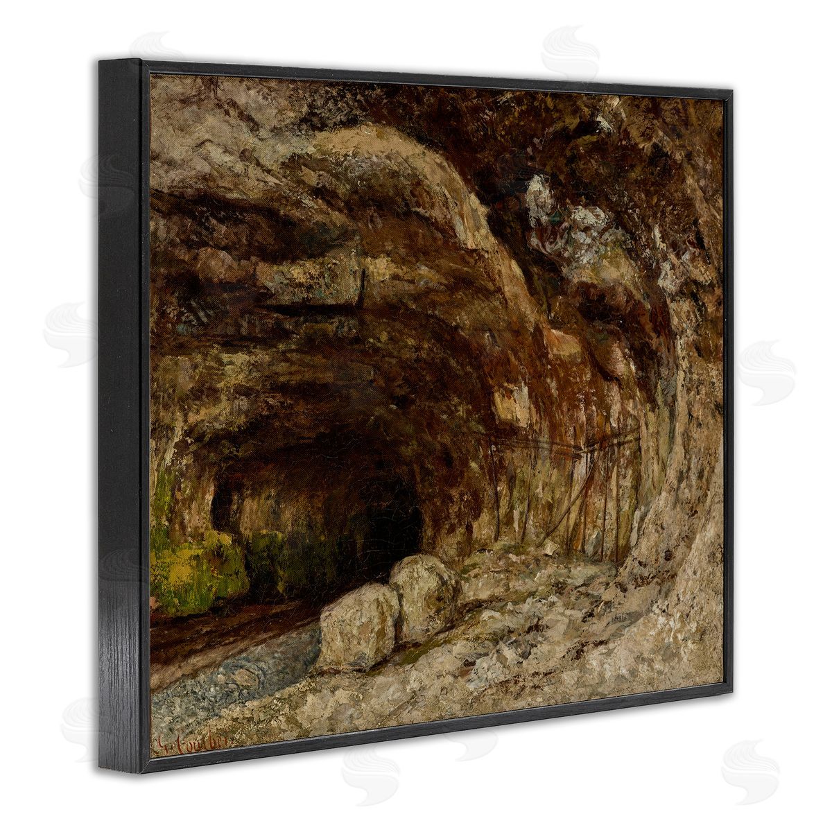 one1000paintings Classical Grotto of Sarrazine Black Framed Giclee Wall Art Print