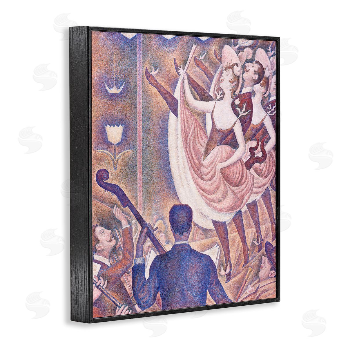 one1000paintings Classic Seurat Dancers Black Framed Giclee Wall Art Print
