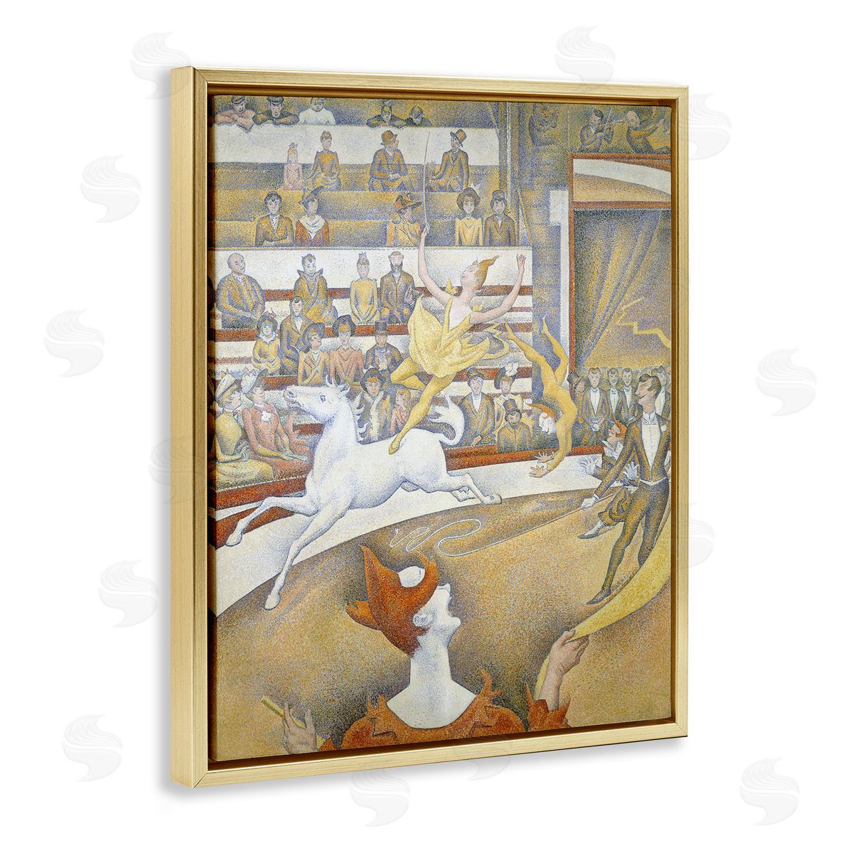 one1000paintings Classic Seurat Circus Gold Floating Frame Canvas Wall Art Print