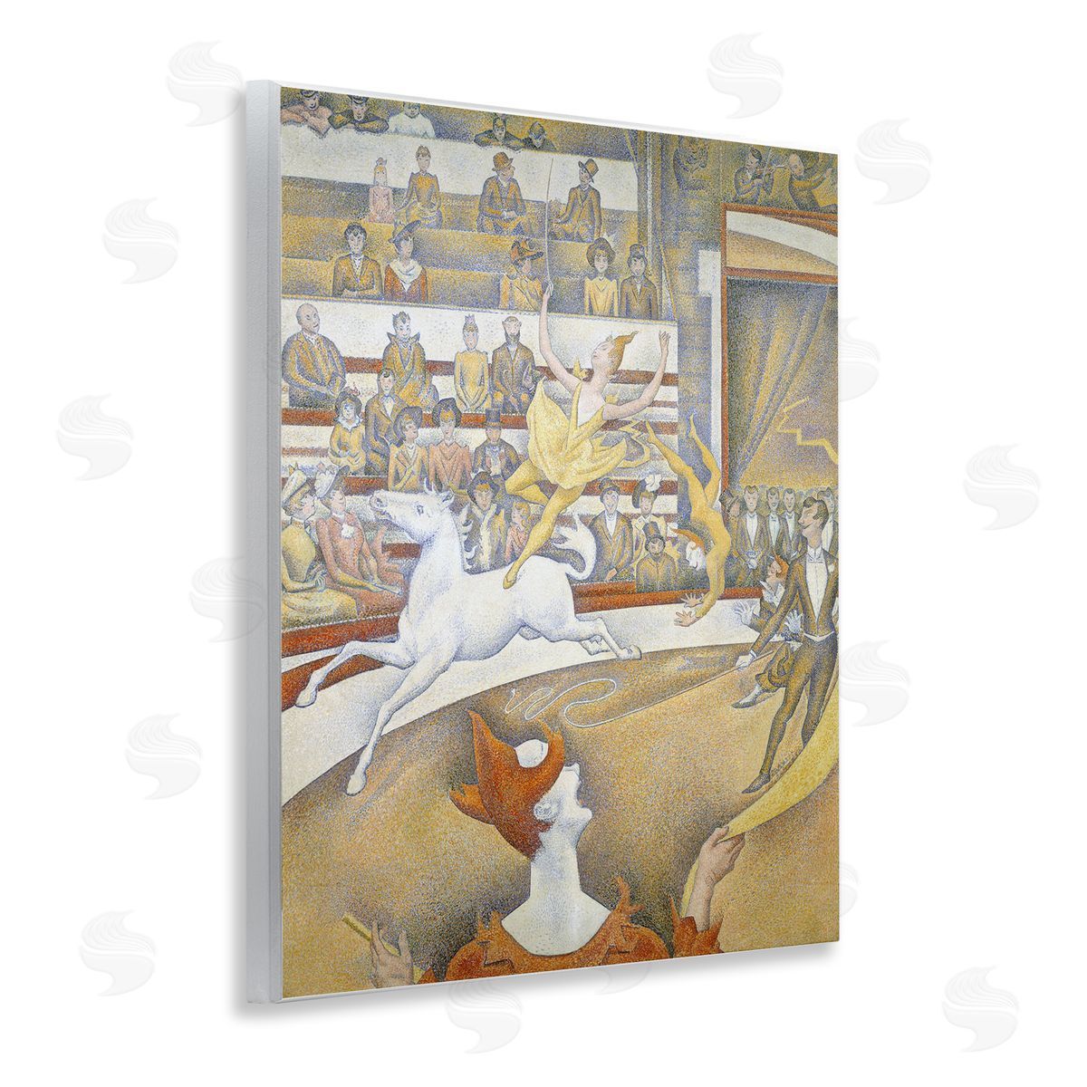one1000paintings Classic Seurat Circus Wooden Wall Plaque Art Print