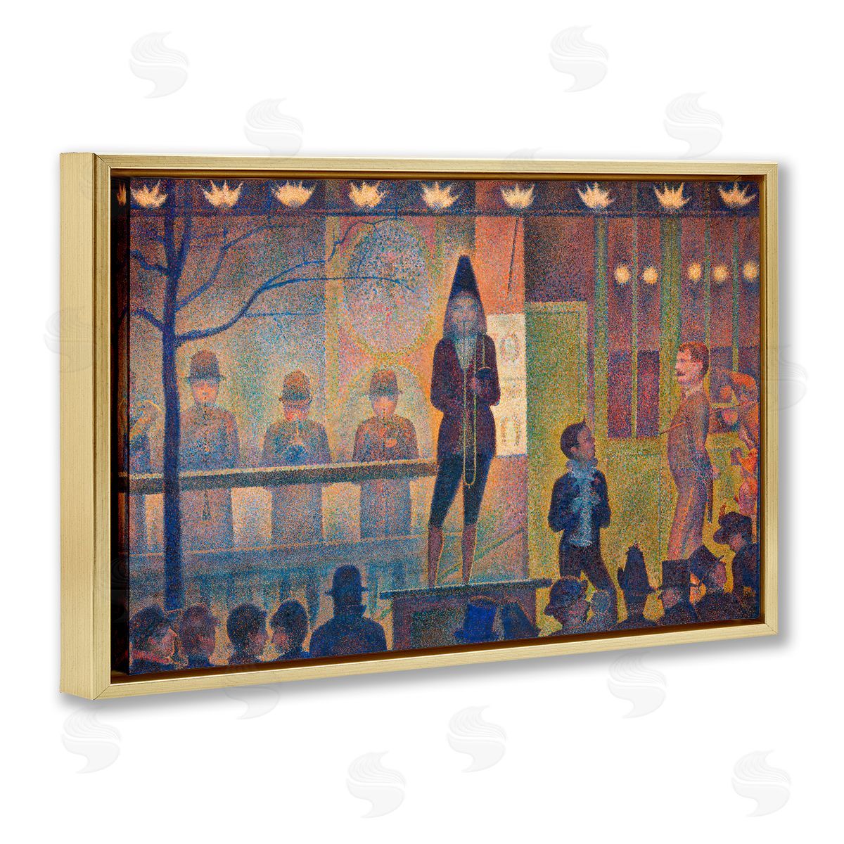 one1000paintings Classic Circus Sideshow Gold Floating Frame Canvas Wall Art Print