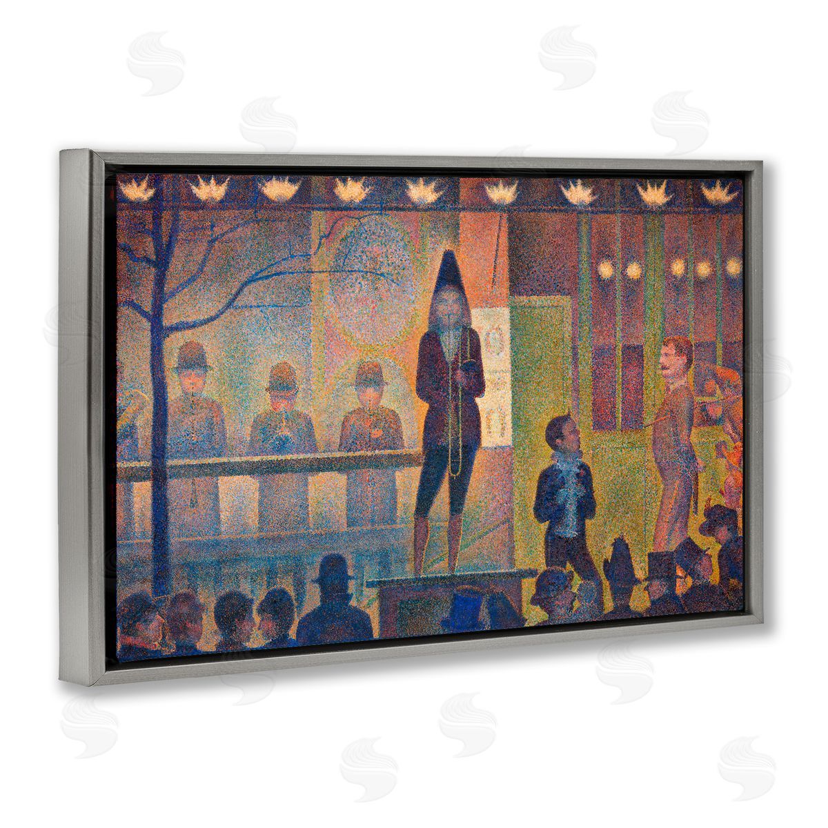 one1000paintings Classic Circus Sideshow Gray Floating Frame Canvas Wall Art Print