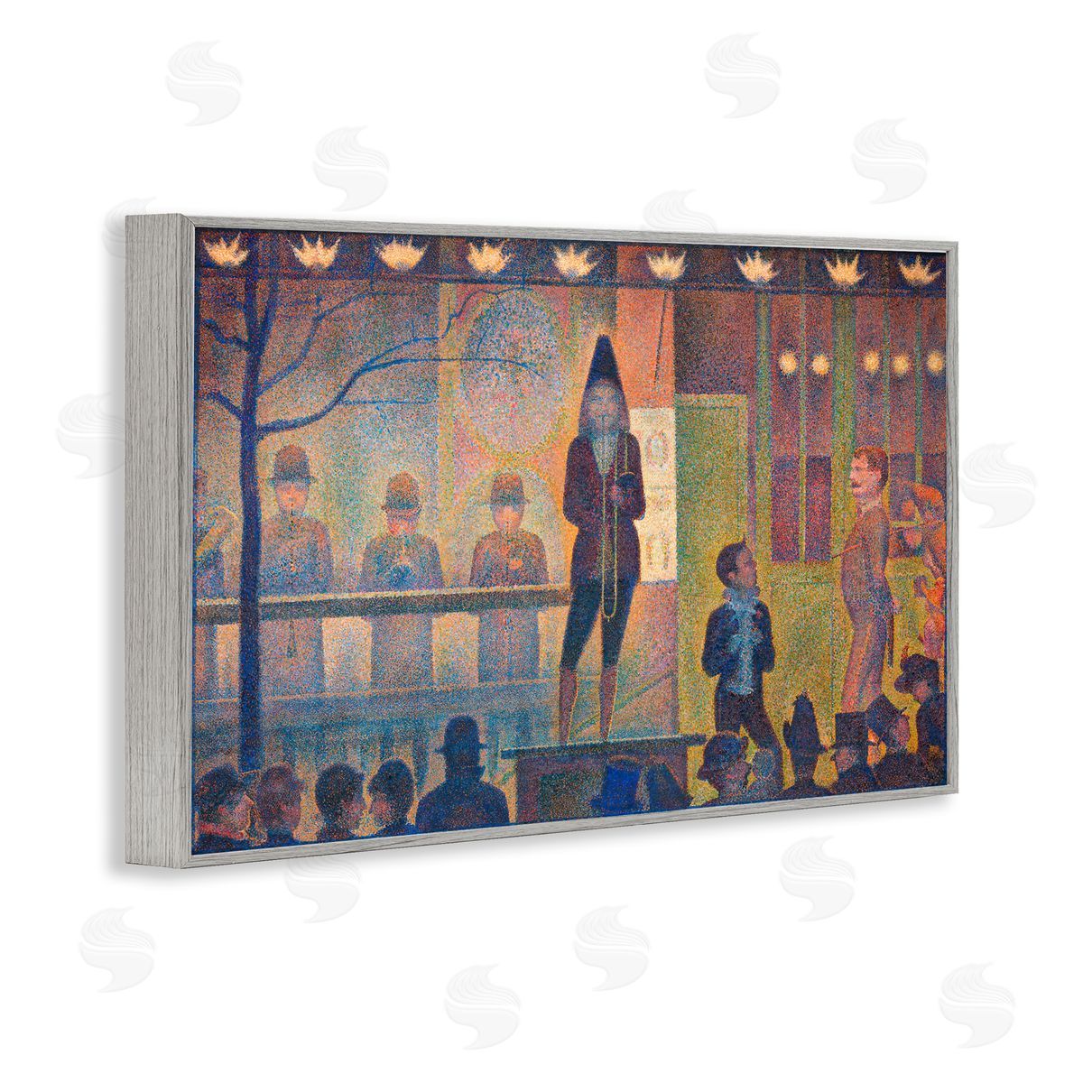 one1000paintings Classic Circus Sideshow Gray Framed Giclee Wall Art Print