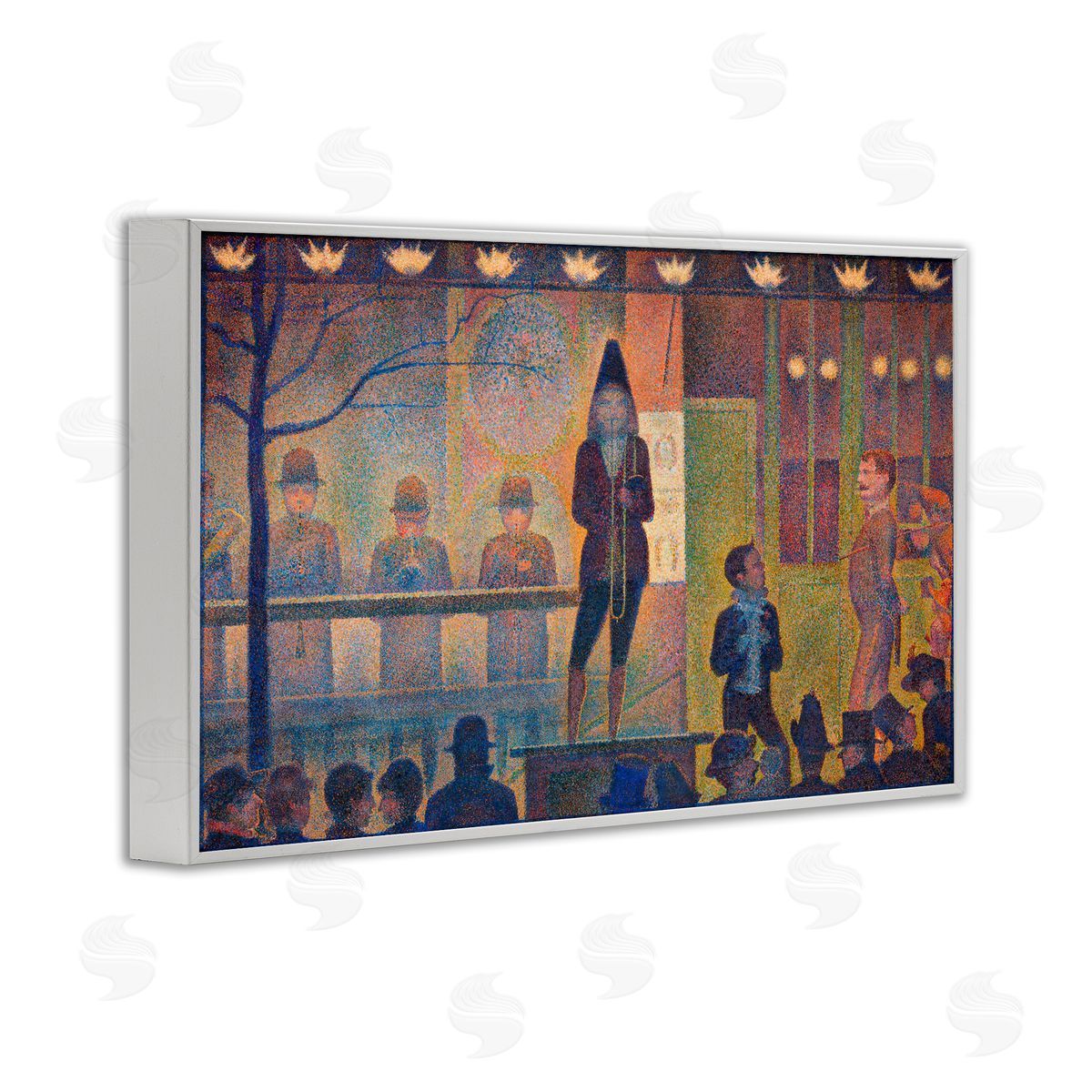 one1000paintings Classic Circus Sideshow White Framed Giclee Wall Art Print