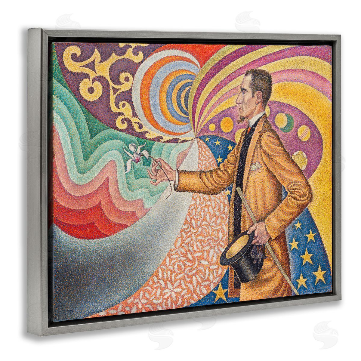 one1000paintings Classical Georges Signac Painting Gray Floating Frame Canvas Wall Art Print