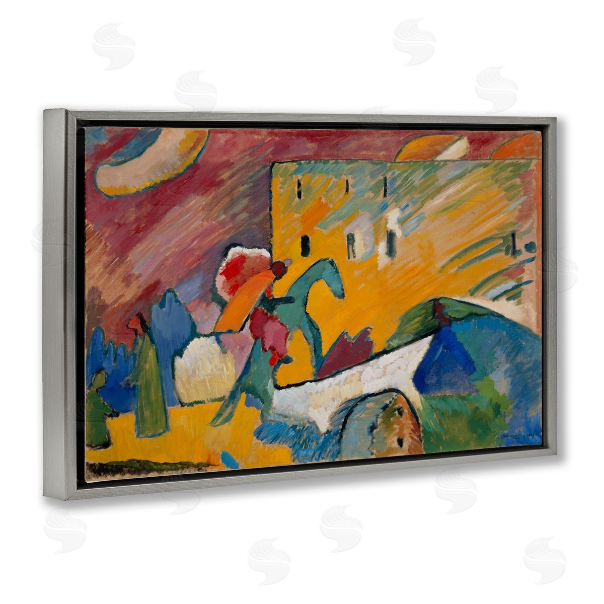 one1000paintings Kandinsky Improvisation Classic Gray Floating Frame Canvas Wall Art Print