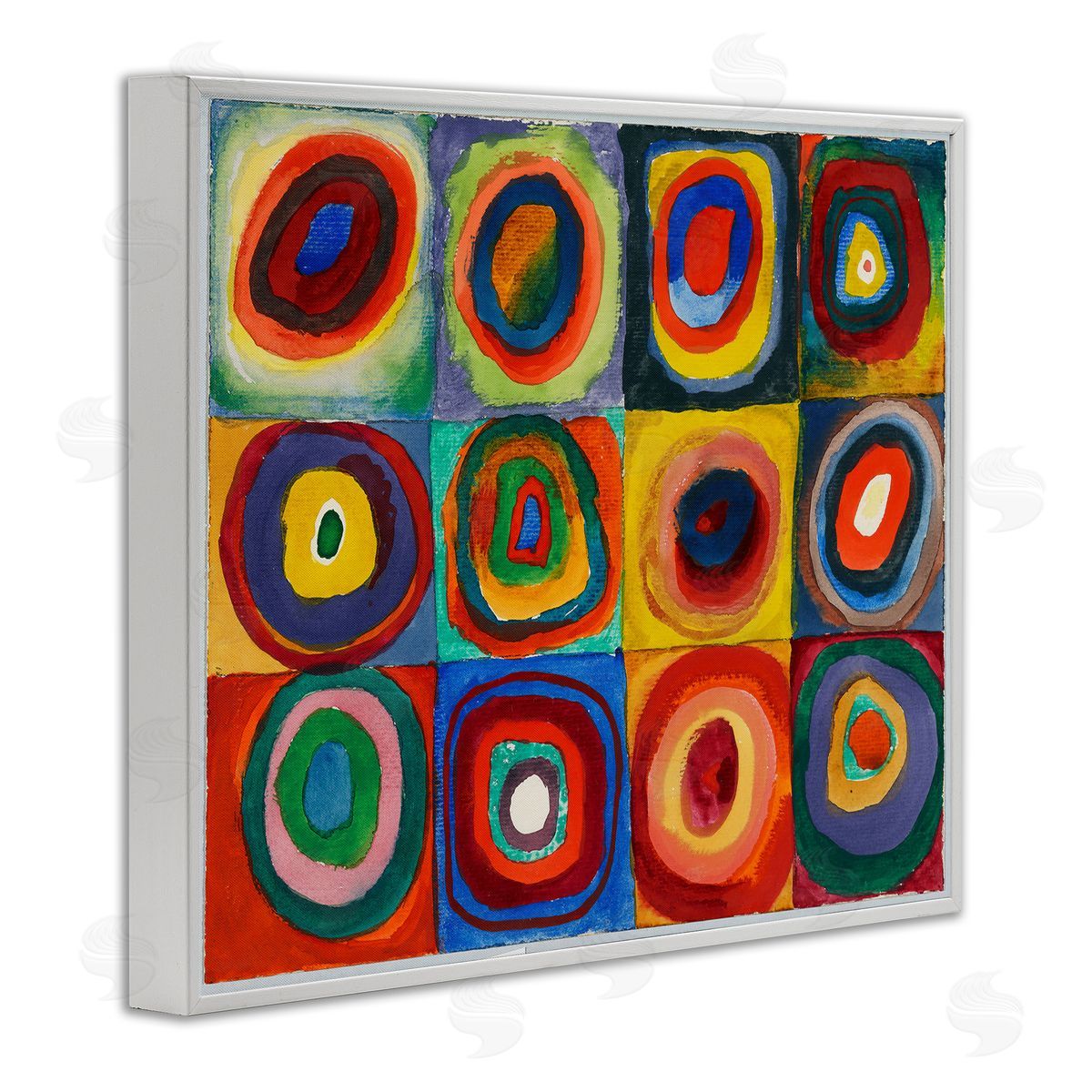 one1000paintings Kandinsky Classic Circles White Framed Giclee Wall Art Print