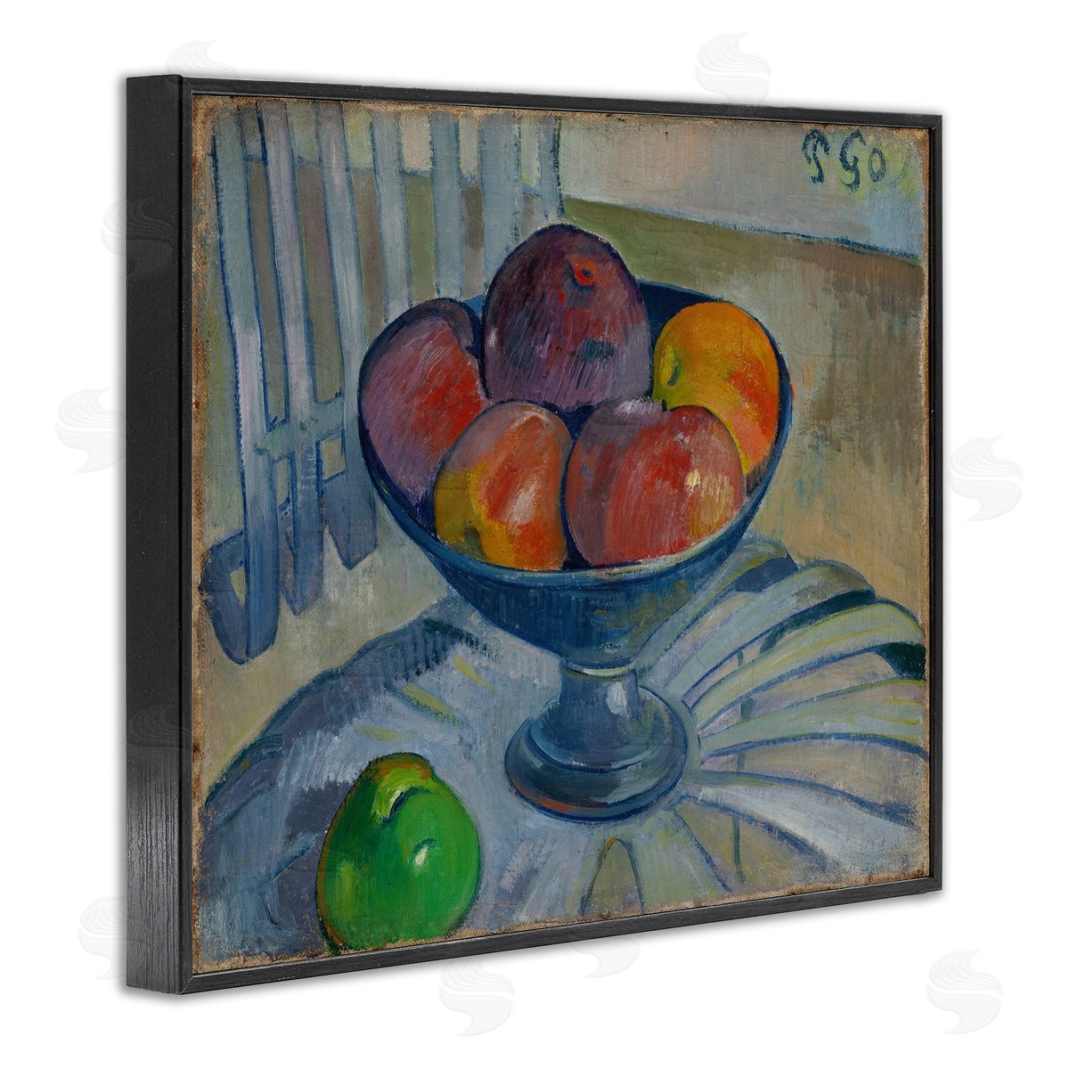 one1000paintings Classic Fruit Dish on Garden Chair Black Framed Giclee Wall Art Print