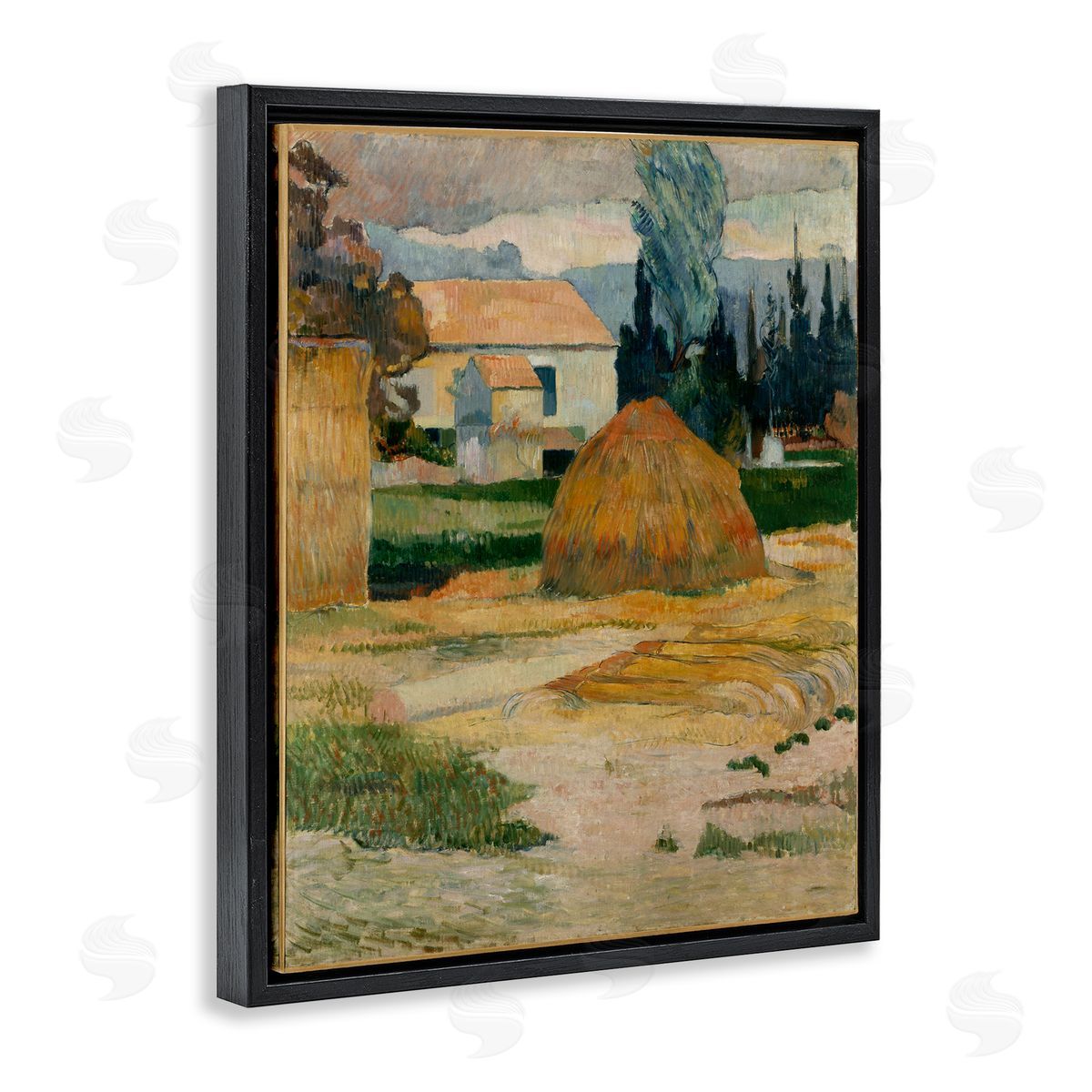 one1000paintings Gauguin Classical Landscape Black Floating Frame Canvas Wall Art Print