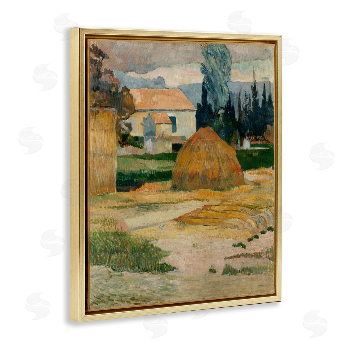 one1000paintings Gauguin Classical Landscape Gold Floating Frame Canvas Wall Art Print