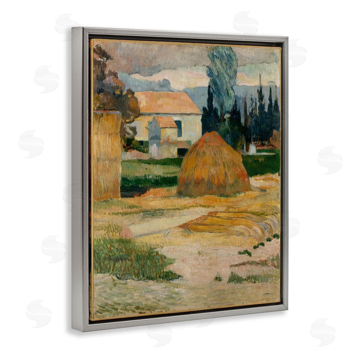 one1000paintings Gauguin Classical Landscape Gray Floating Frame Canvas Wall Art Print