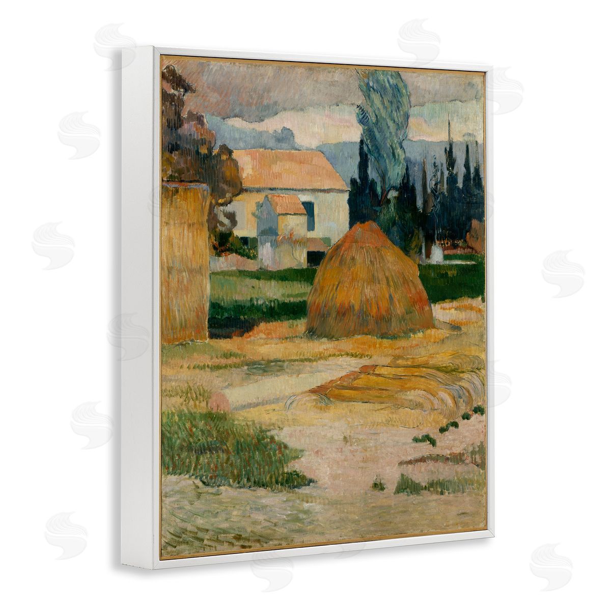 one1000paintings Gauguin Classical Landscape White Framed Giclee Wall Art Print