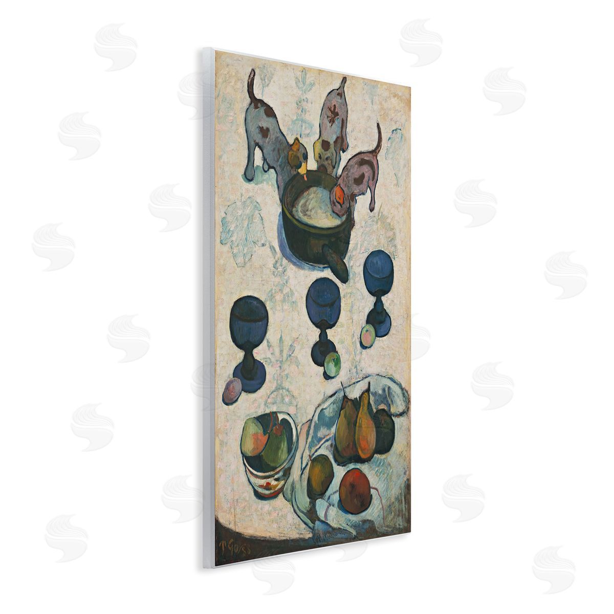 one1000paintings Classical Still Life Three Puppies Wooden Wall Plaque Art Print