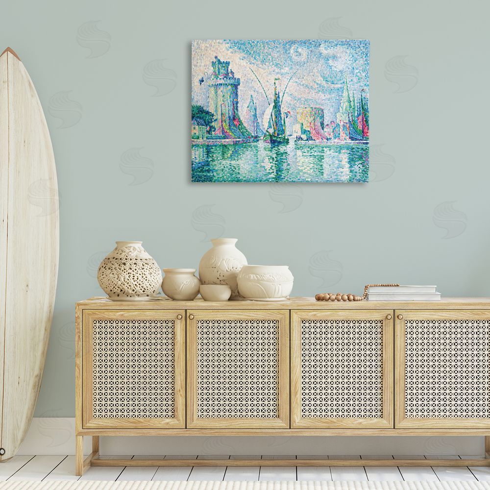 one1000paintings La Rochelle Classical Signac Canvas Wall Art Print in Room