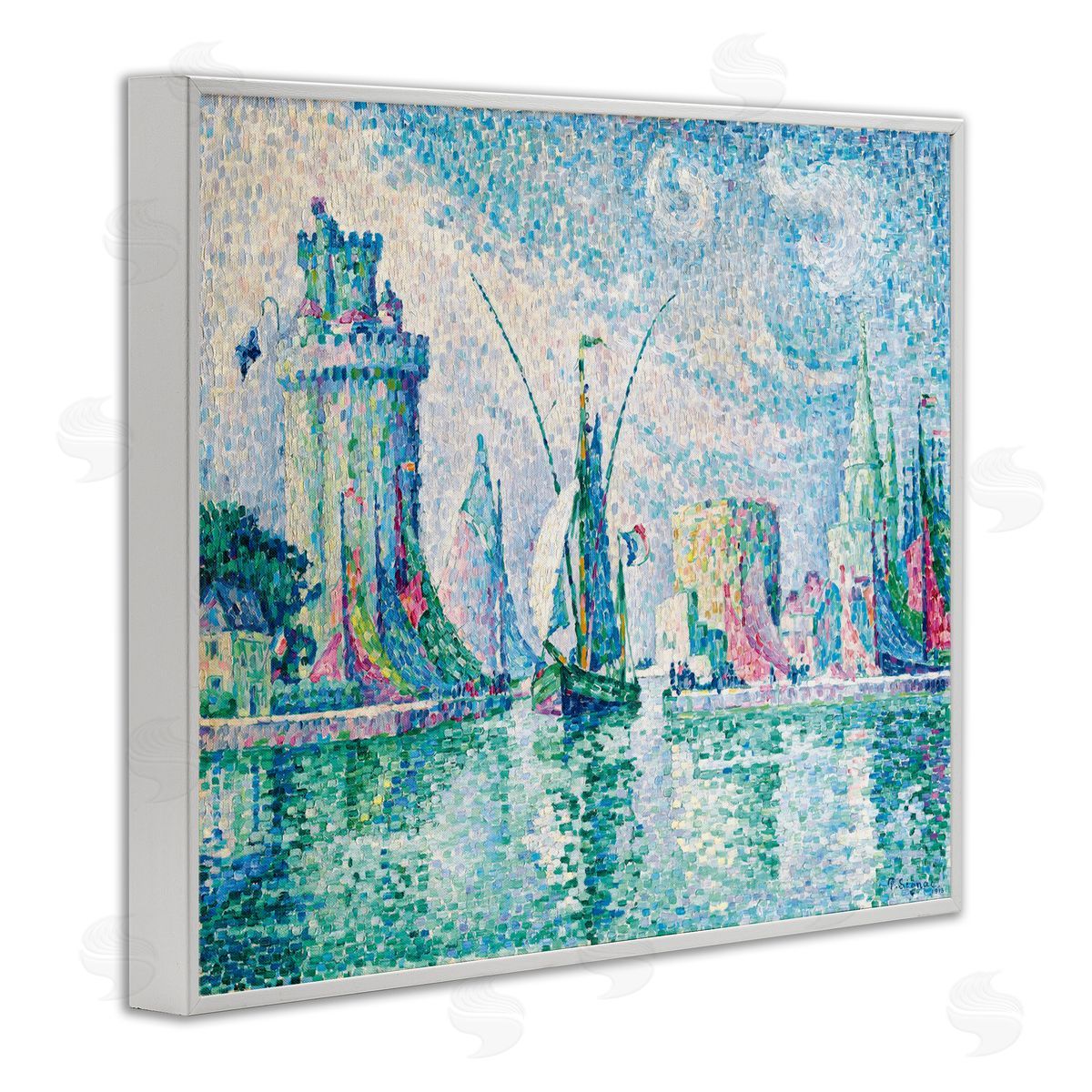one1000paintings La Rochelle Classical Signac White Framed Giclee Wall Art Print