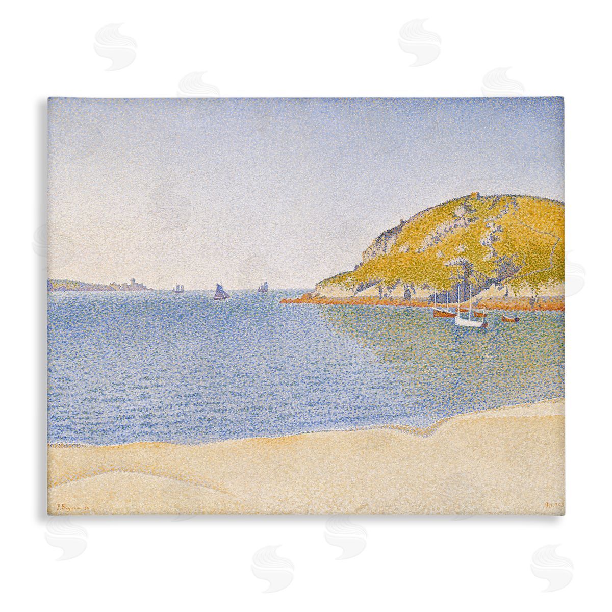 one1000paintings Classical Signac Port Painting Canvas Wall Art Print