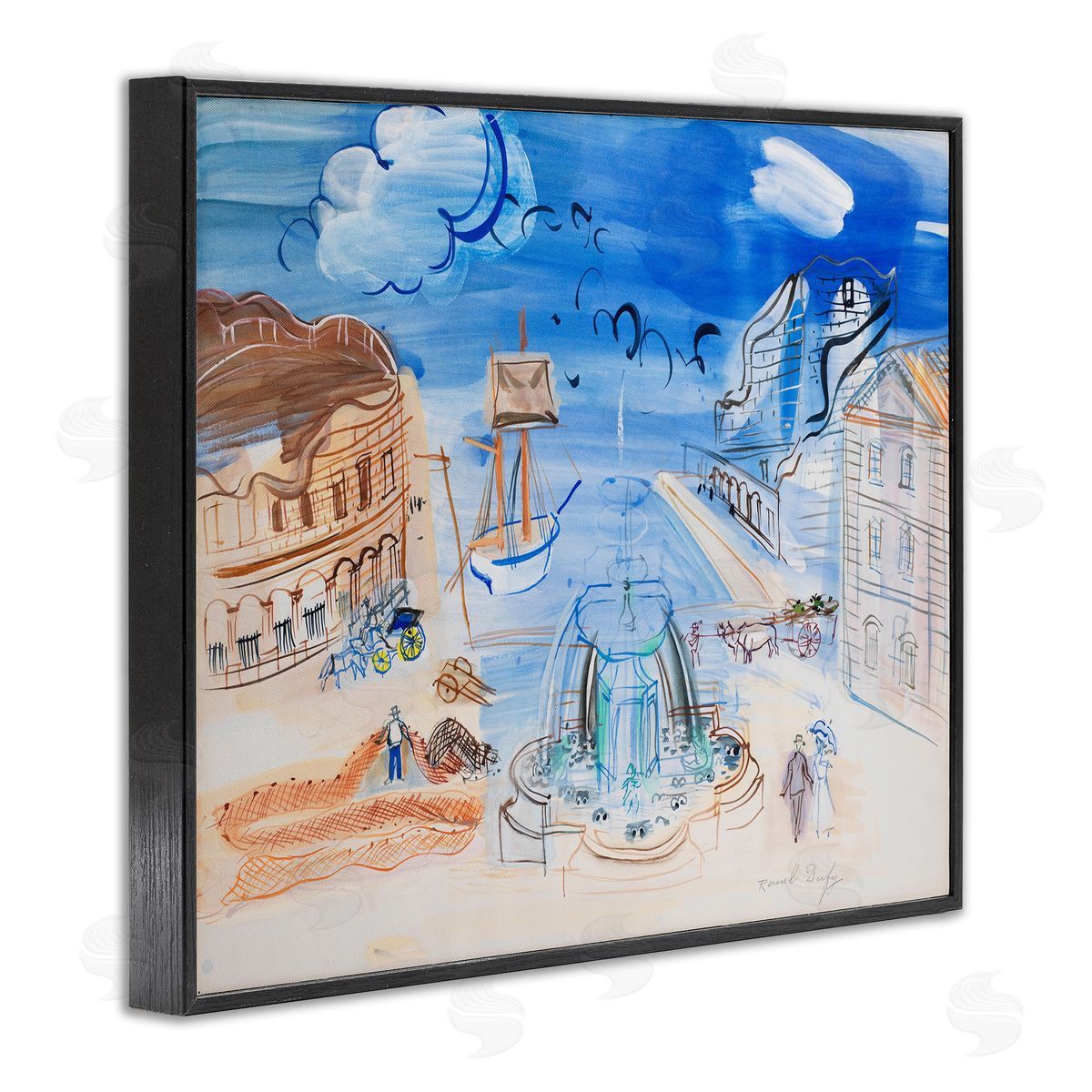 one1000paintings Classical Raoul Dufy Composition Black Framed Giclee Wall Art Print