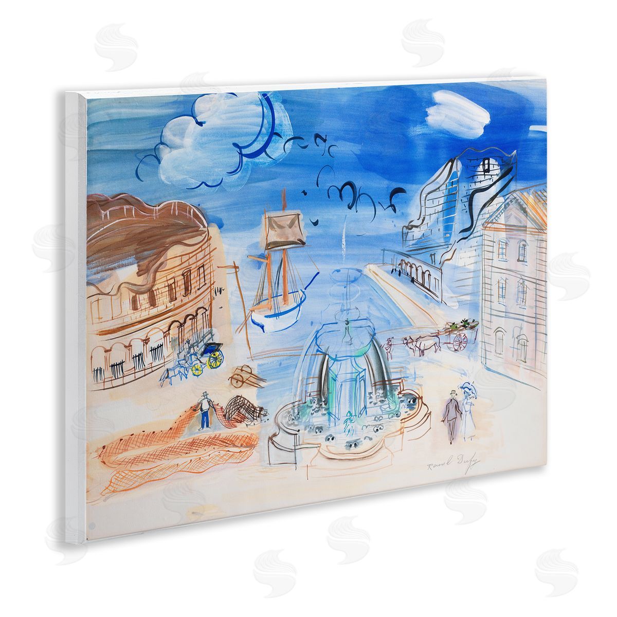 one1000paintings Classical Raoul Dufy Composition Wooden Wall Plaque Art Print