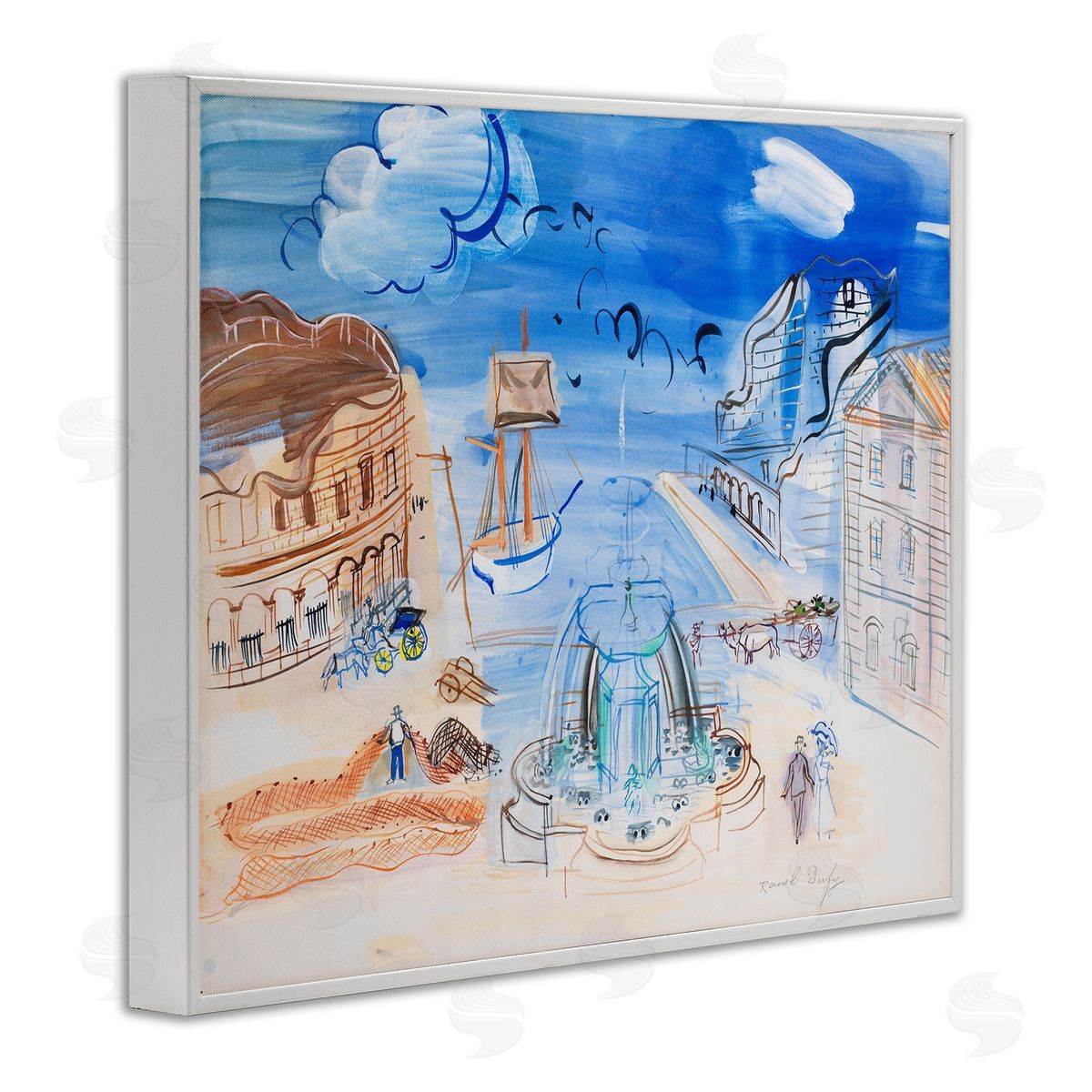 one1000paintings Classical Raoul Dufy Composition White Framed Giclee Wall Art Print