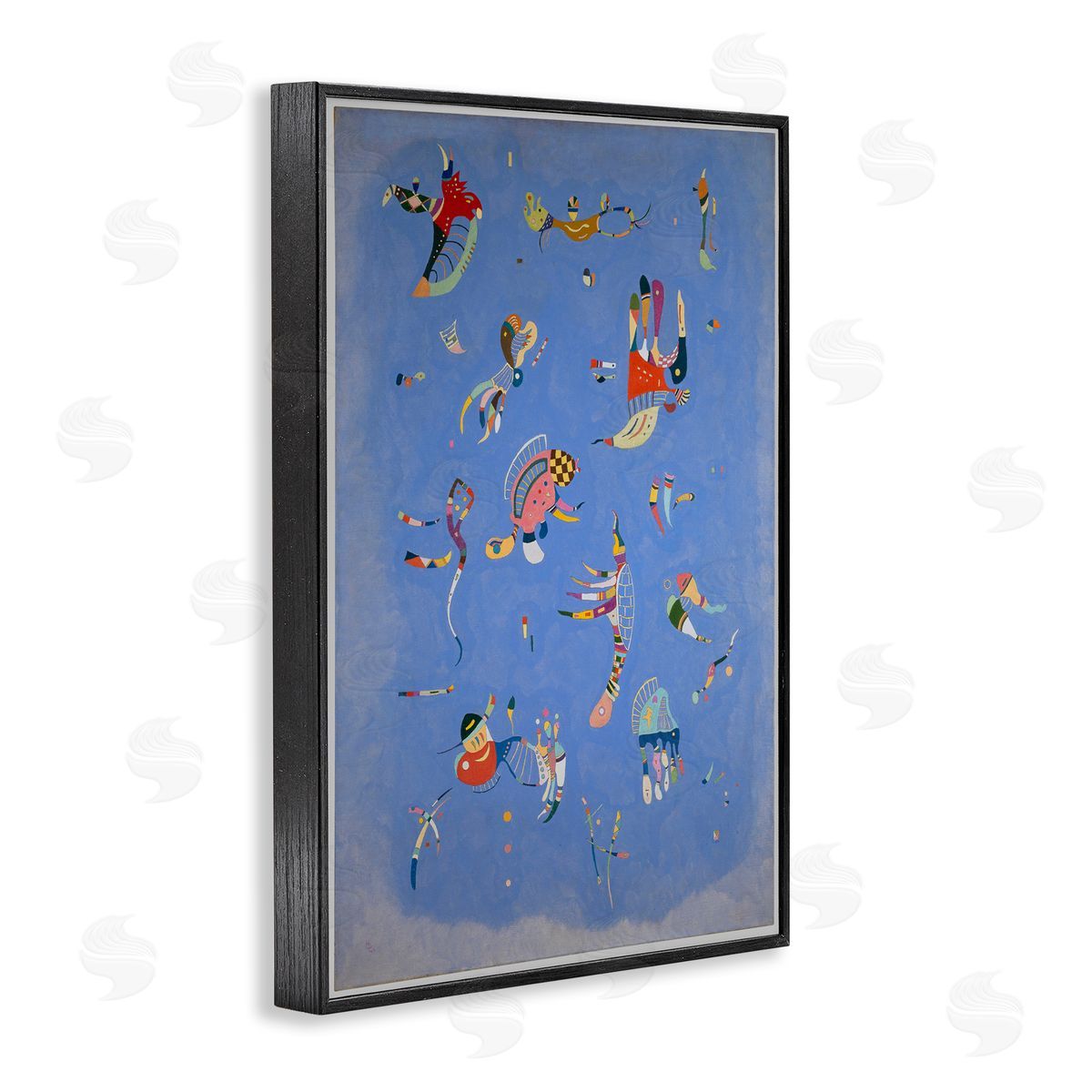 one1000paintings Kandinsky Sky Blue Painting Black Framed Giclee Wall Art Print